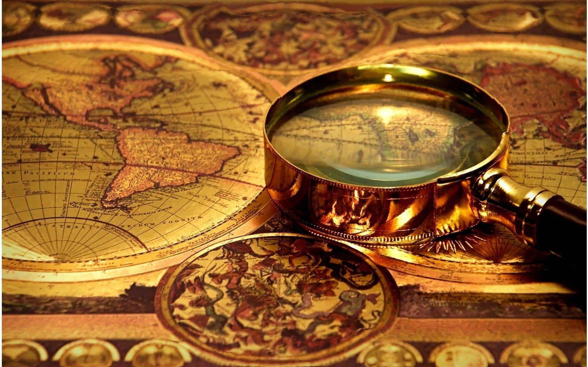 1920x1200 map magnifying glasses vintage wallpaper