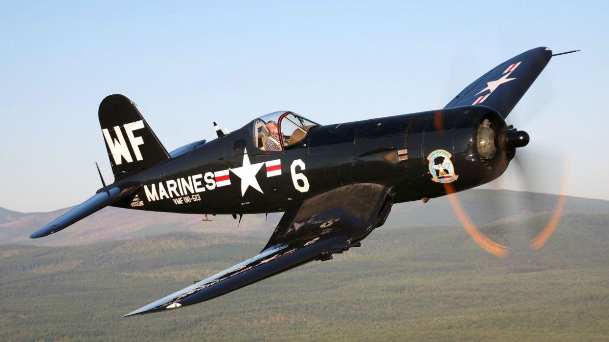 1245x700 F4u Corsair Aircraft Carrier Based Fighter Pilot Sky