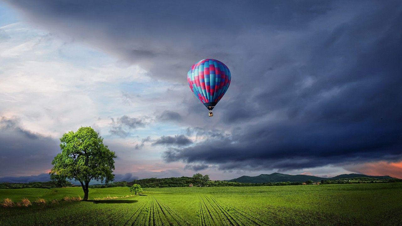 1280x720 Wallpaper Hot Air Balloon, Landscape, 4K, Photography
