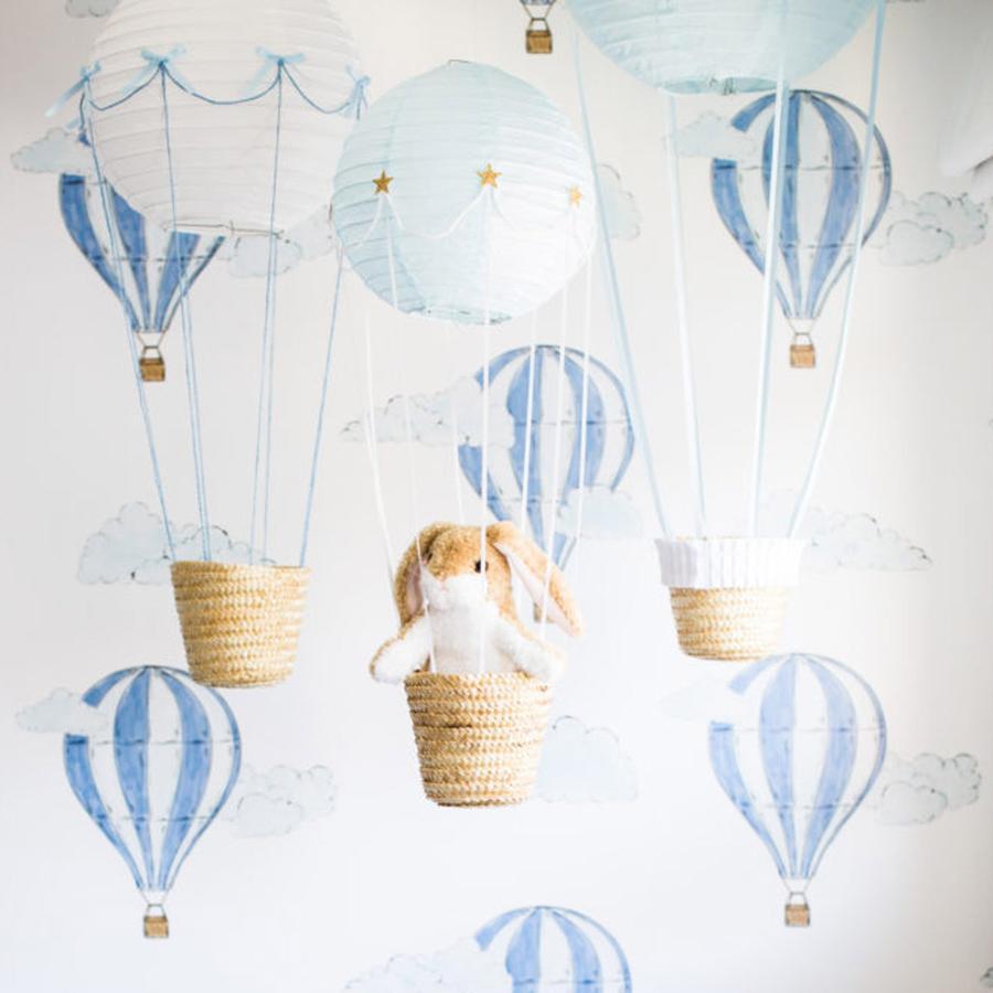 900x900 Wallpaper with blue air balloons