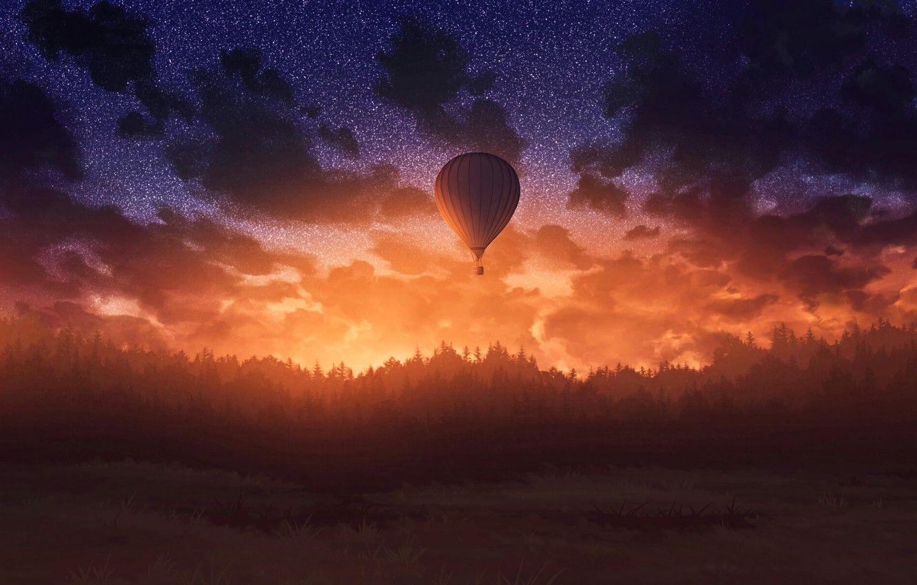 1332x850 Wallpaper dark, wallpaper, twilight, sunset, art, air