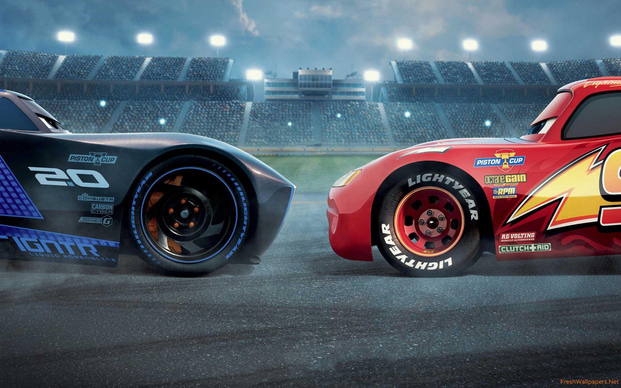 2560x1600 Cars 3 Jackson Storm vs Lightning McQueen wallpaper