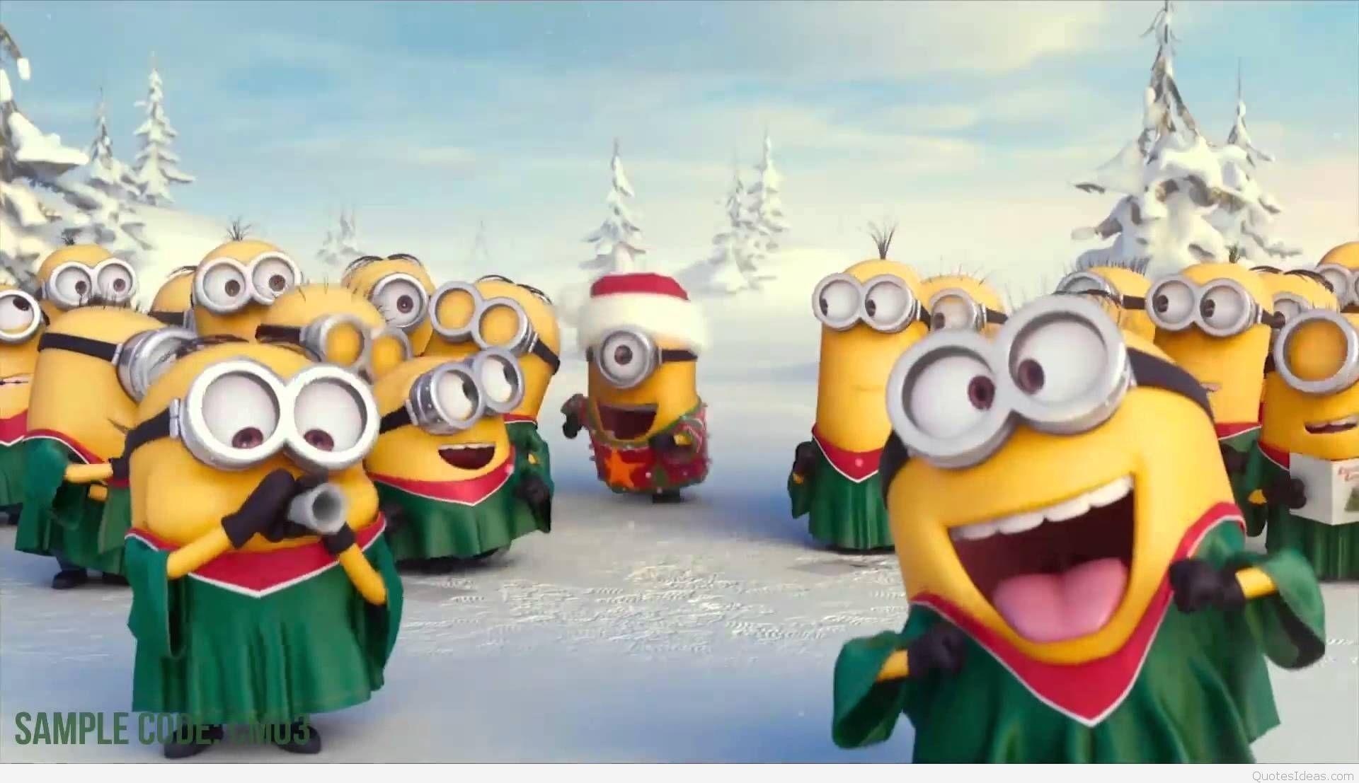 1920x1107 Minion Christmas Wallpaper
