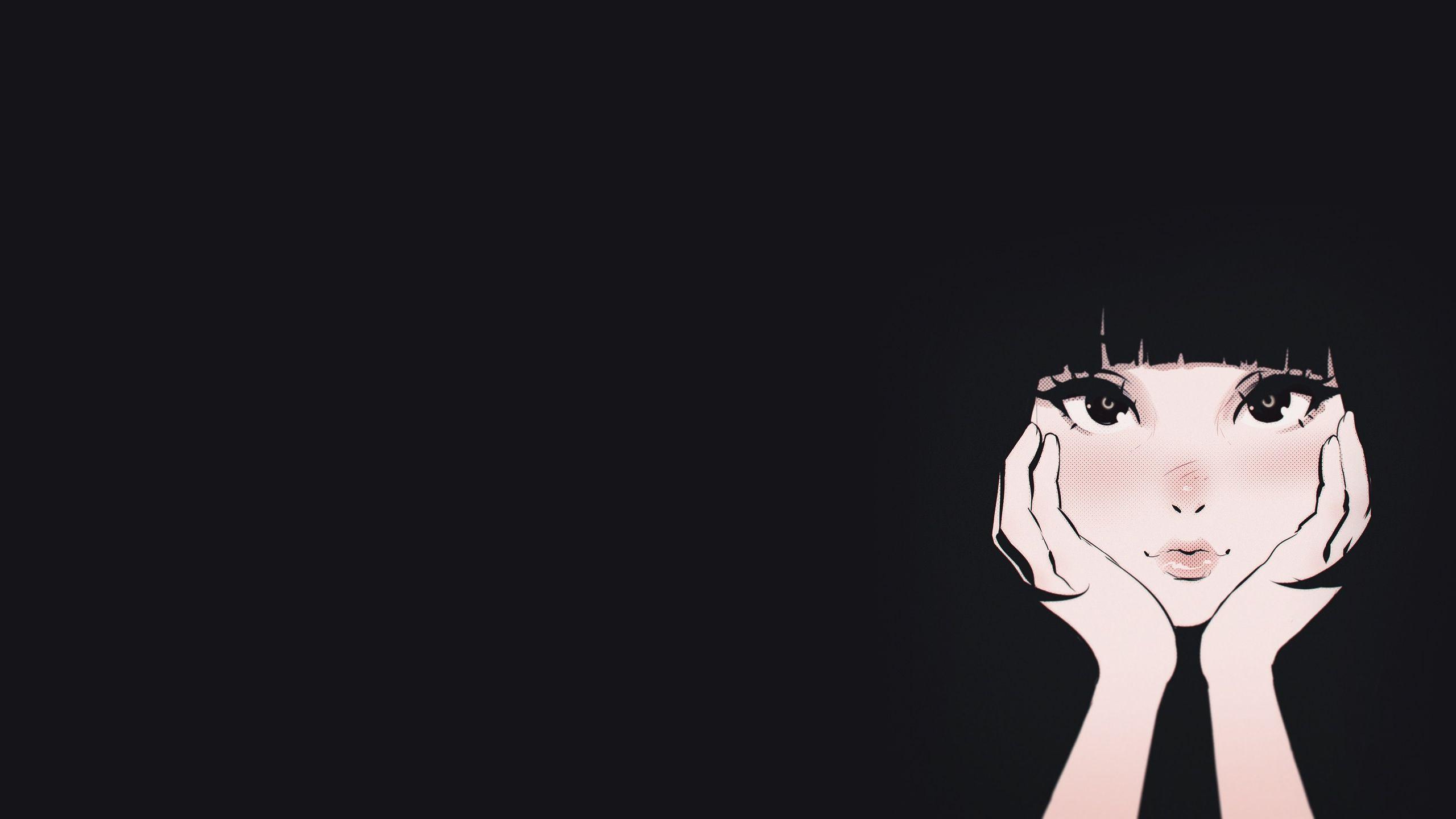 2560x1440 Girl Dark Background Wallpaperx1440