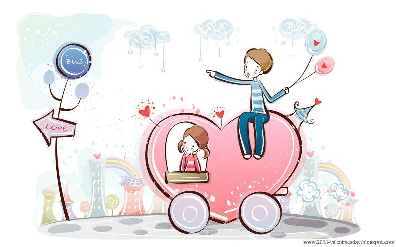 1280x800 Love Cartoon Wallpaper