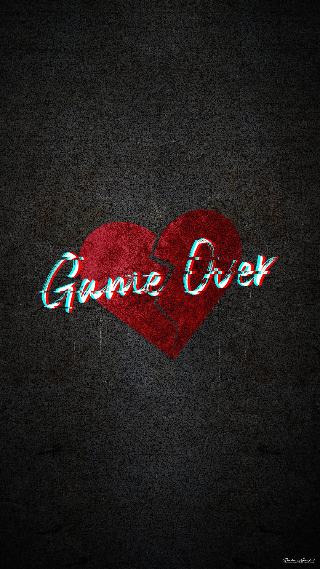 1080x1920 Broken Heart Black Wallpaper