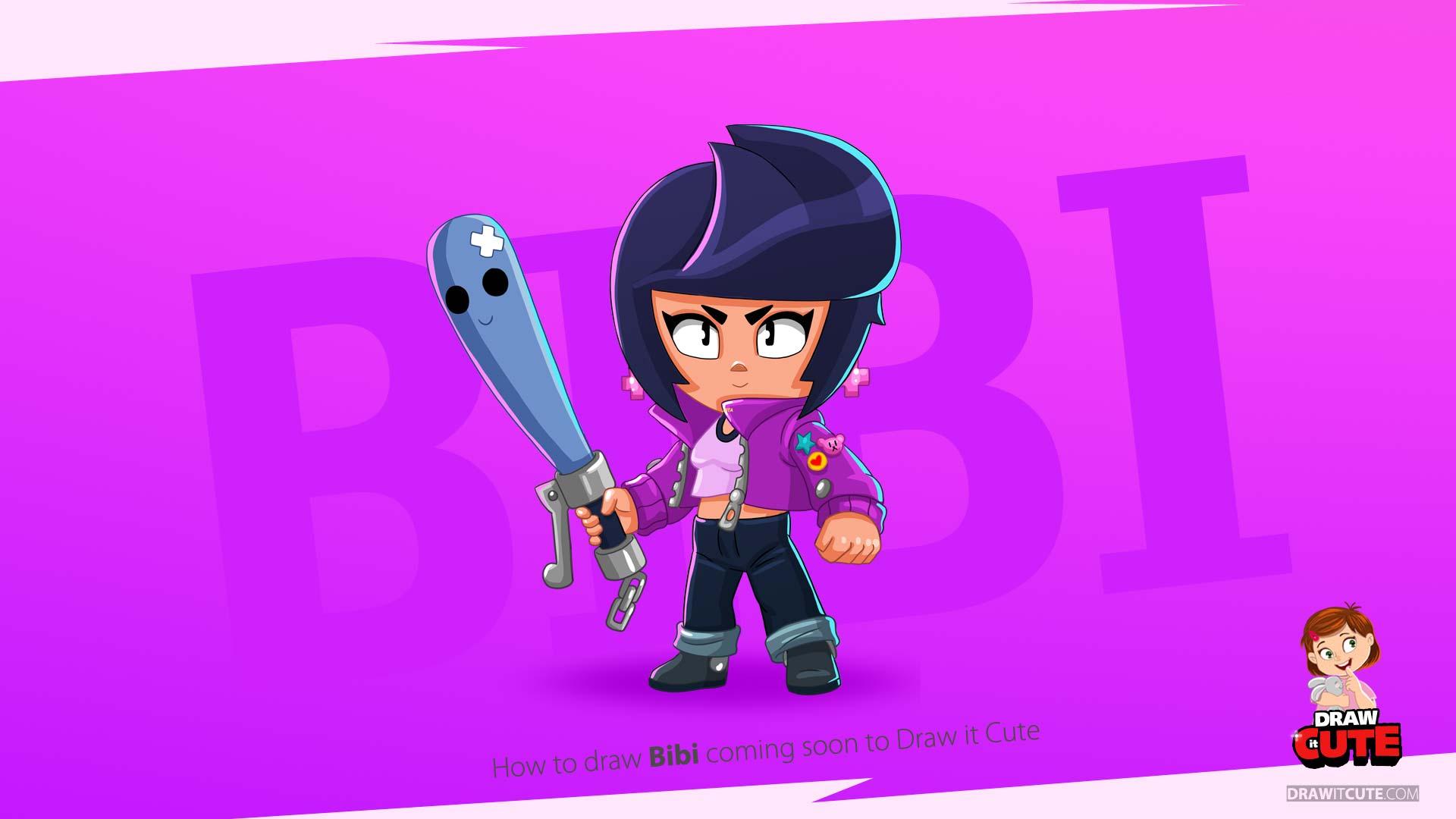 1920x1080 Bibi super easy. Brawl Stars drawing tutorial