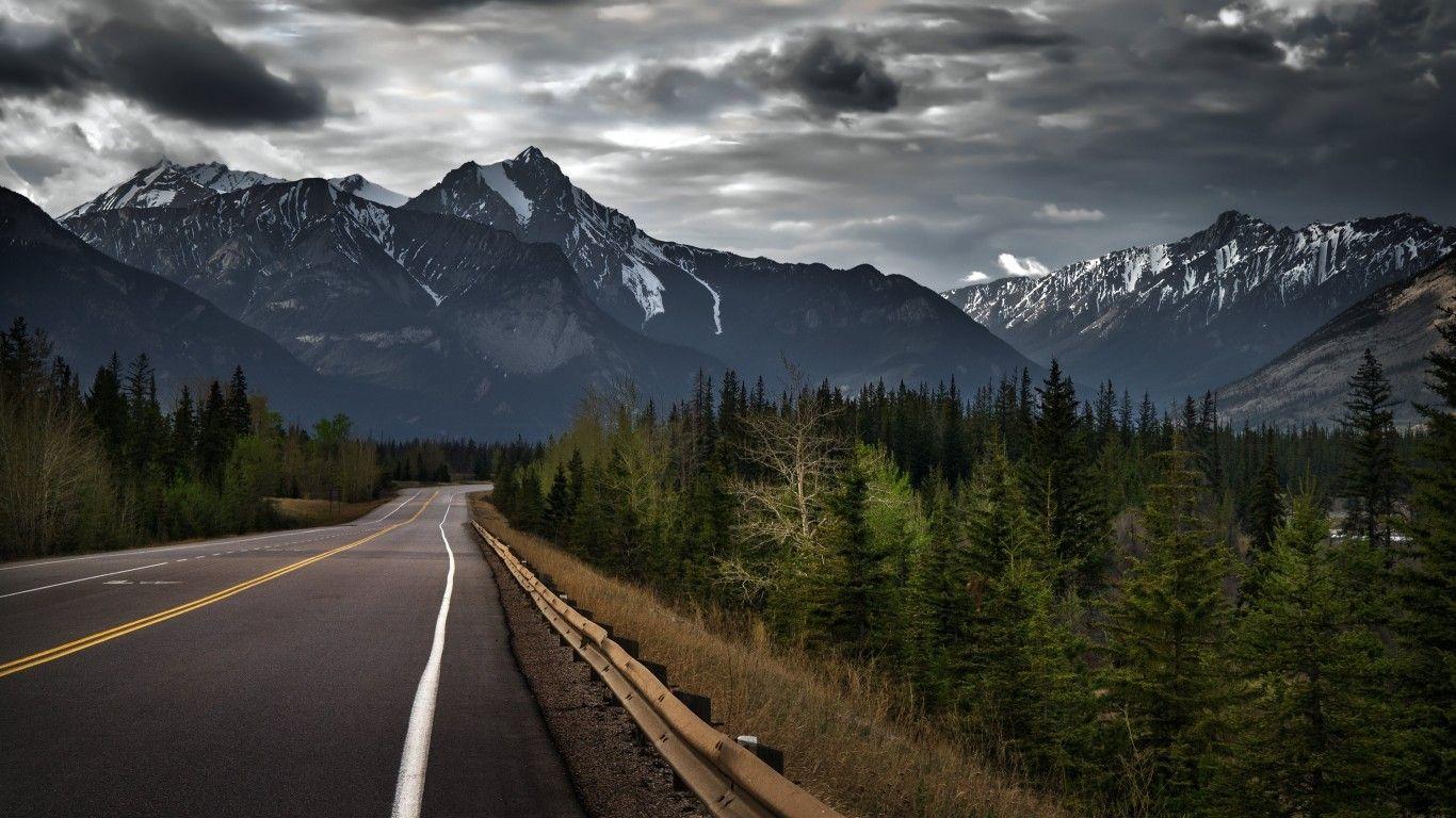 1366x768 Download 1366x768 Canada, Jasper, Alberta, Mountain, Snow