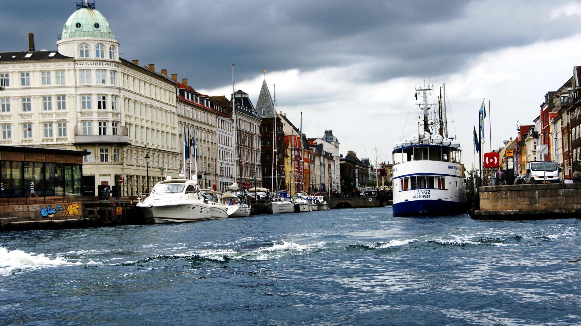 1920x1080 Copenhagen denmark houses nature ships wallpaper