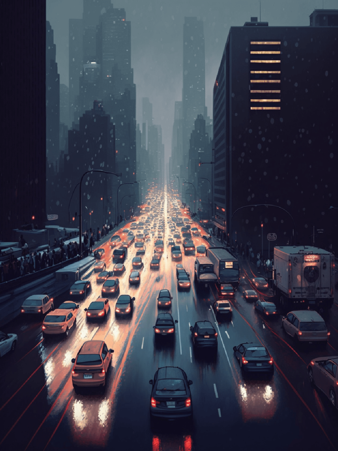 1080x1440 City ​​traffic Background Wallpaper