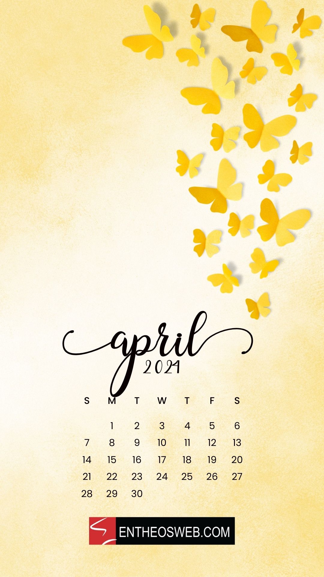 1080x1920 April 2024 Calendar Phone Wallpaper