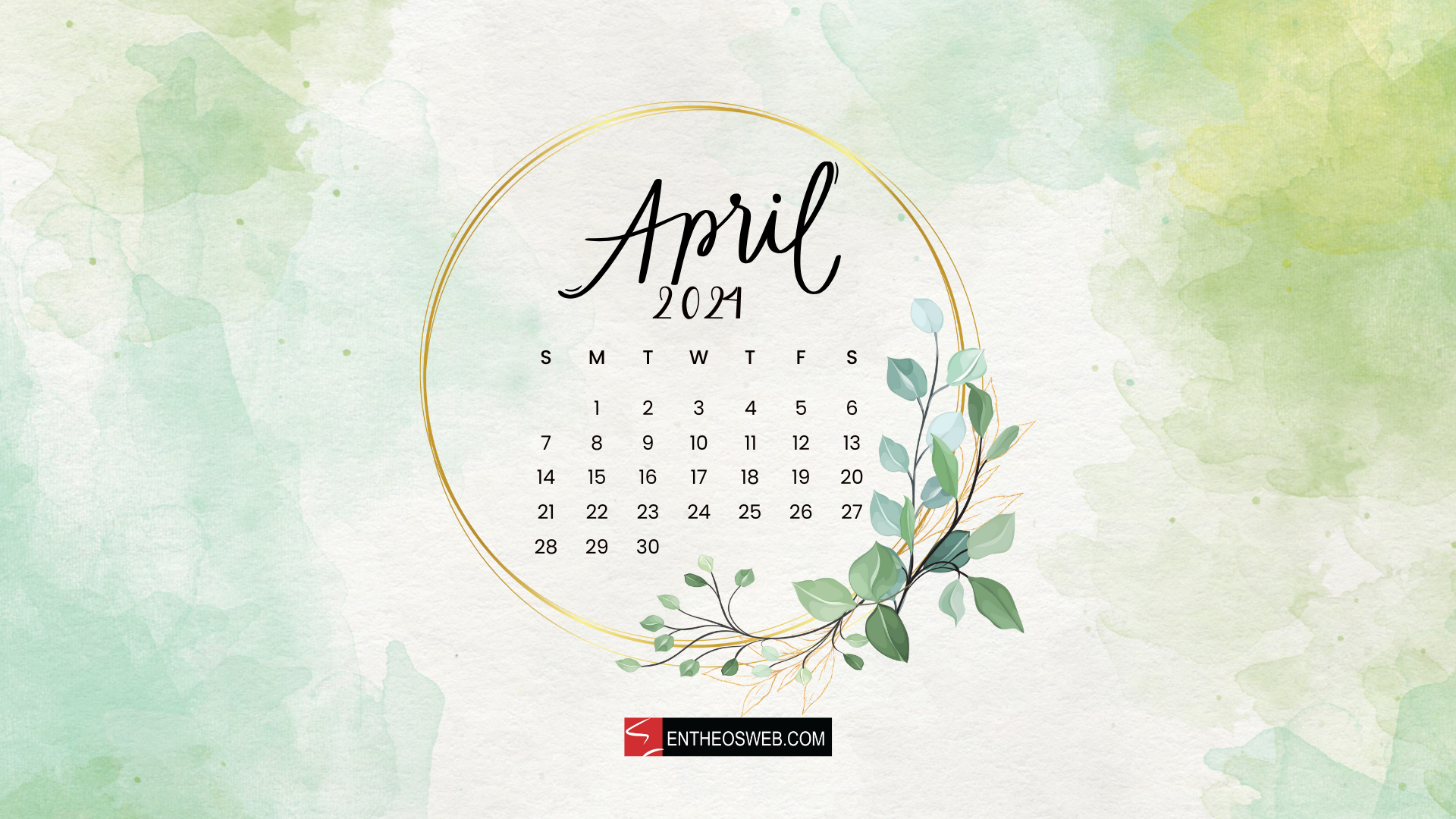 1920x1080 April 2024 Calendar Desktop Wallpaper