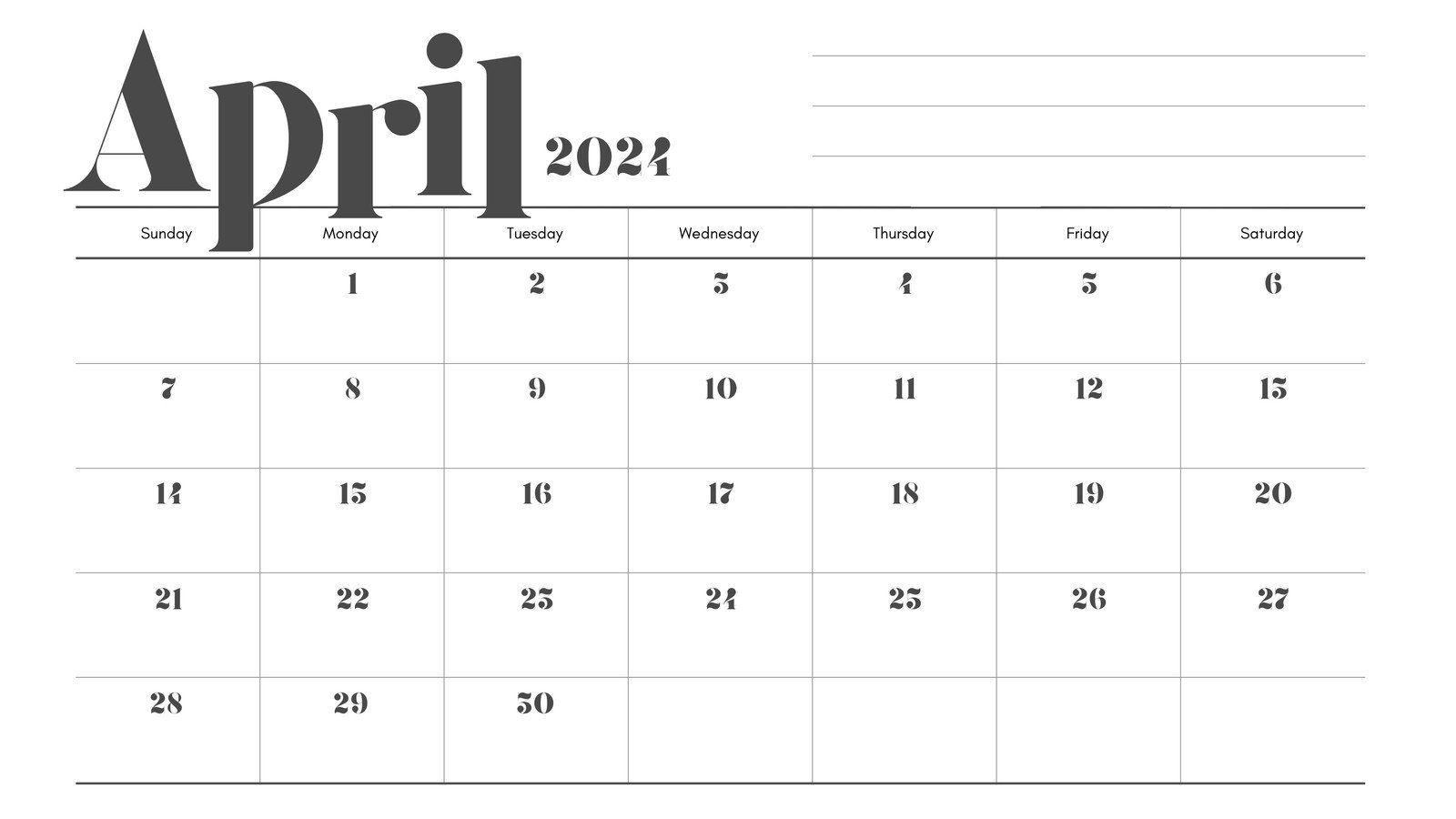 1600x900 Free and customizable april templates