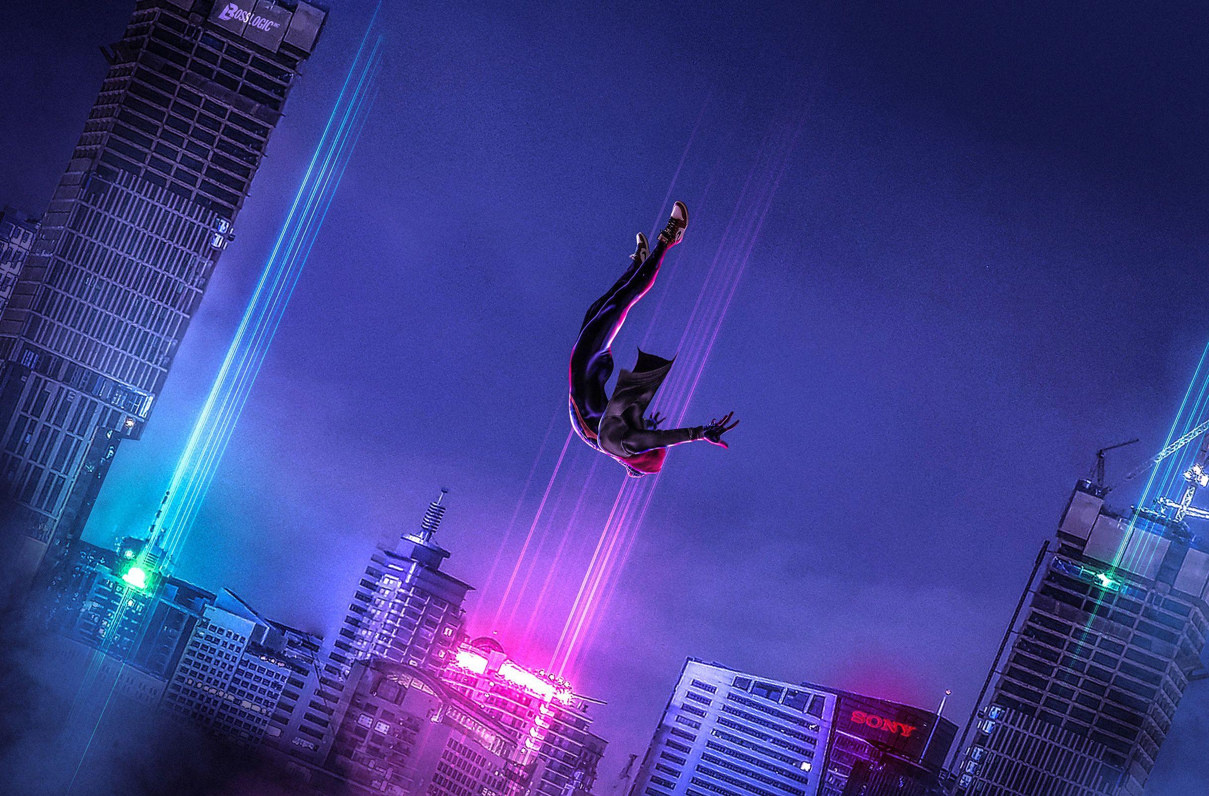 Featured image of post Spider Man Into The Spider Verse Falling Scene Wallpaper Spider man into the spider verse