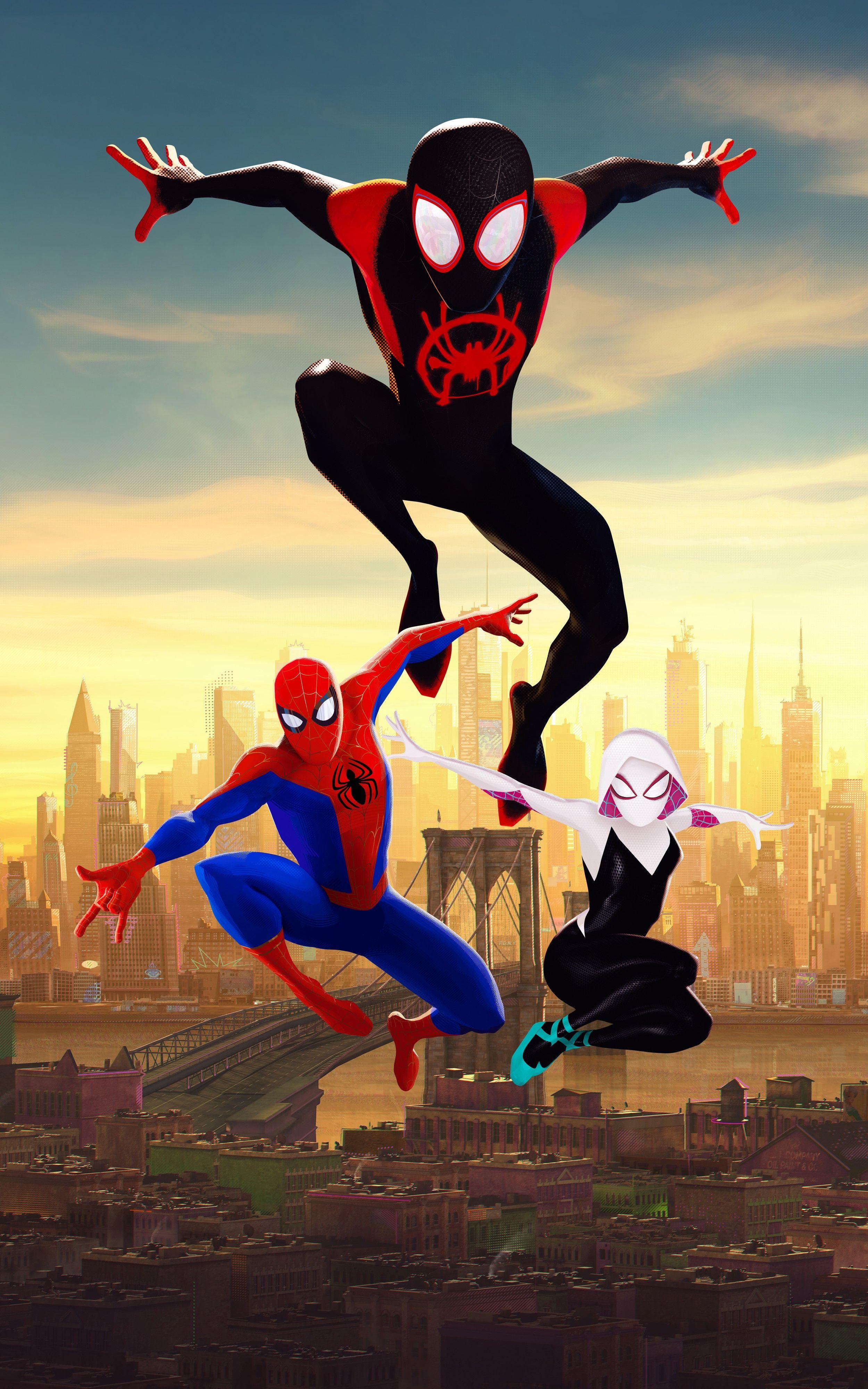 spider man into the verse guy and girl wallpaper