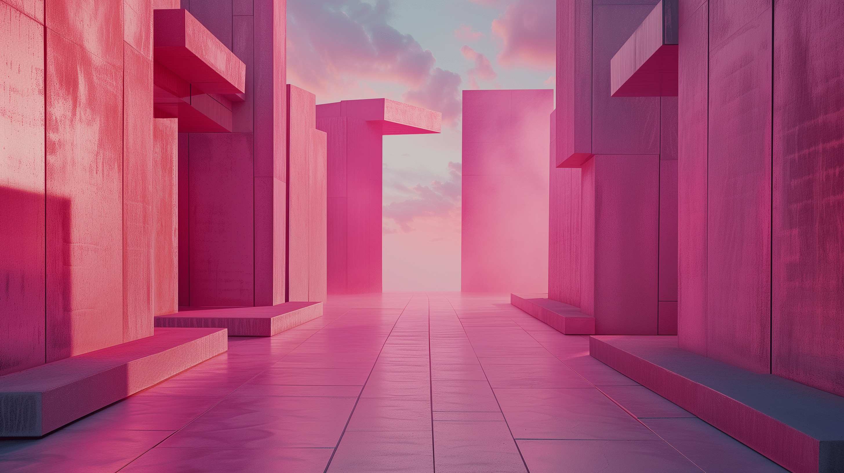 2912x1632 Pink Aesthetic Cityscape HD Wallpaper