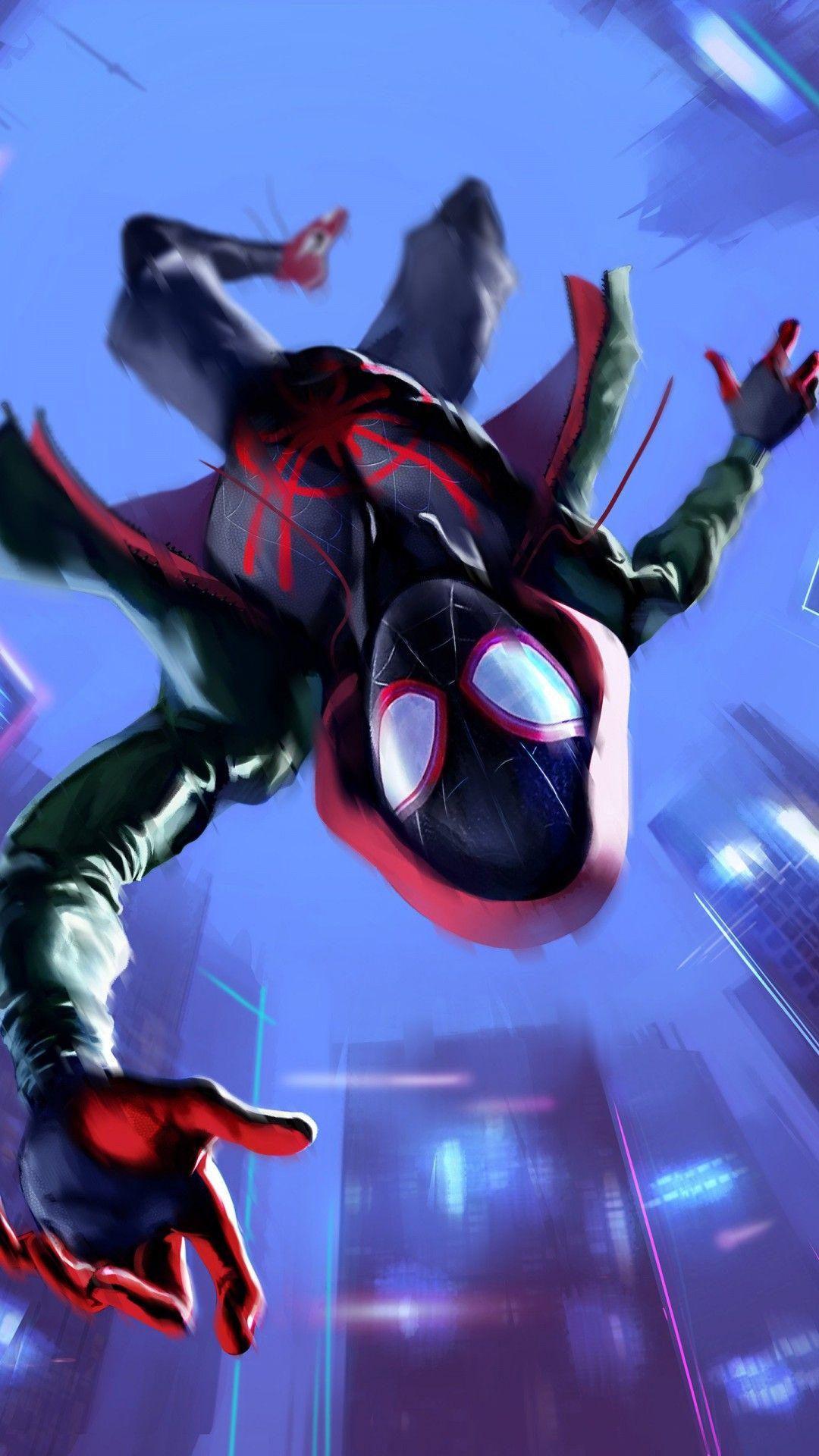 1080x1920 Miles Morales In Spider Man Into The Spider Verse hình nền