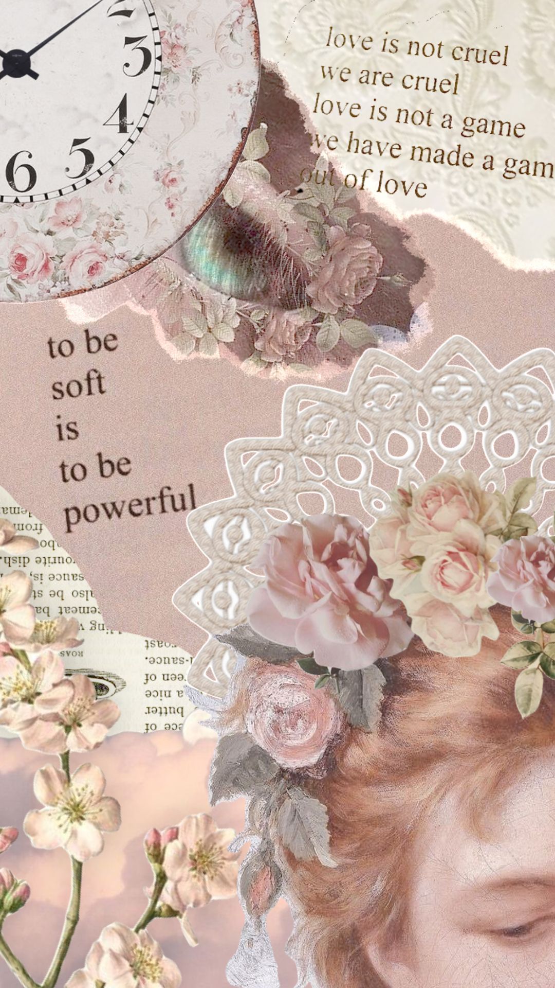 1080x1920 aesthetic #pastel #pink #rose #vintage