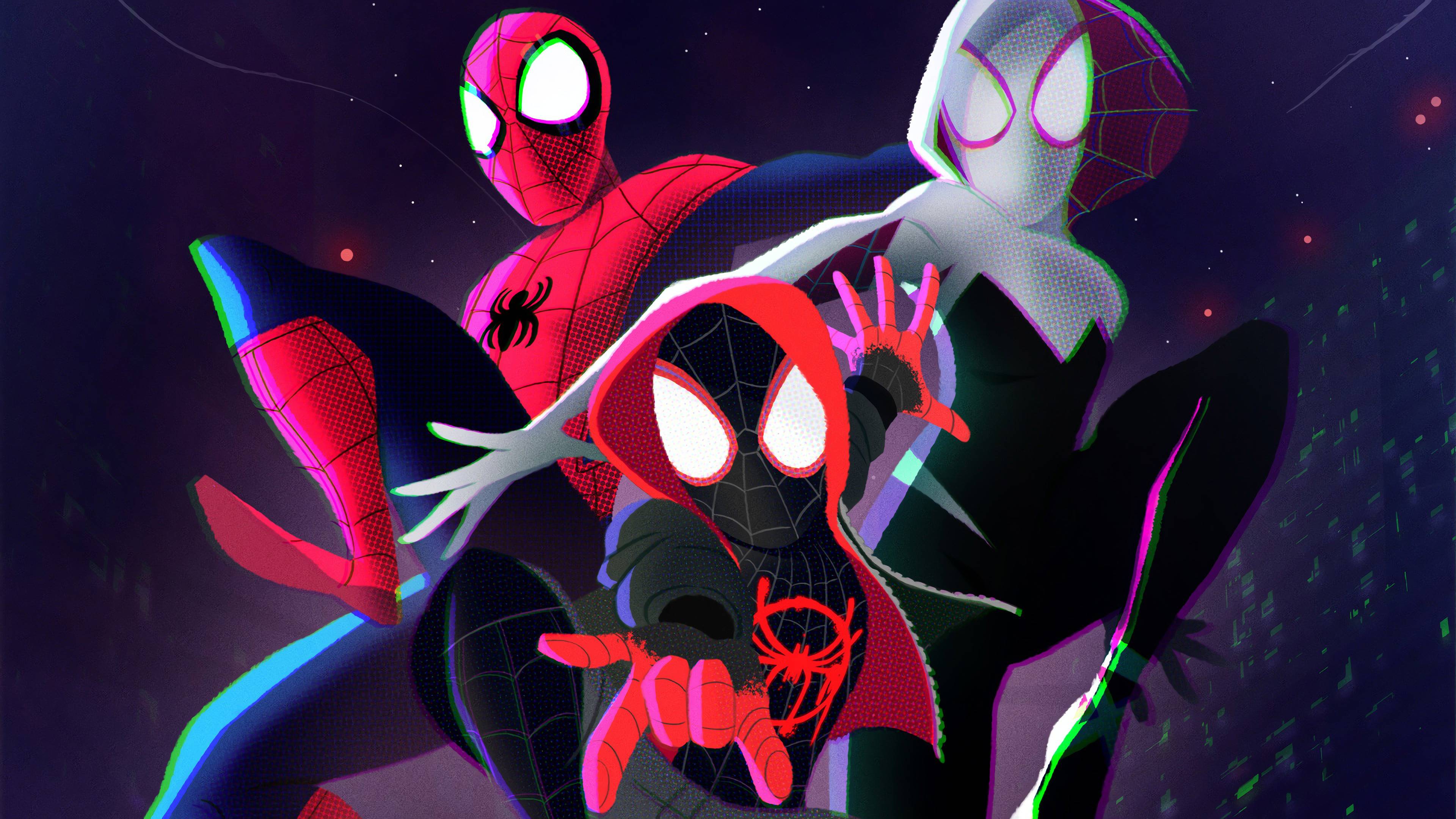 3840x2160 Miles Morales Người nhện Gwen Peter Parker Người nhện: Vào trong