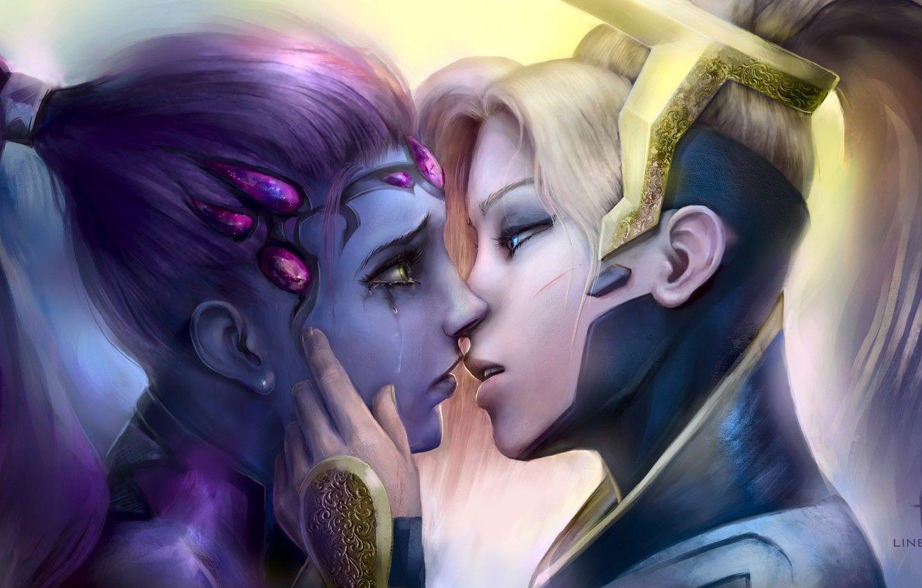 1332x850 Wallpaper love, game, kiss, Girls, Angel, love, lesbians