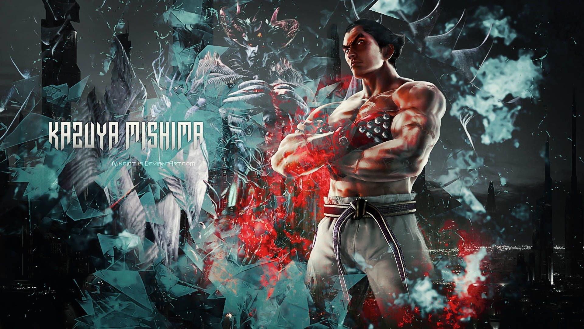 1920x1080 Download Kazuya Mishima Fan Art Cover Wallpaper
