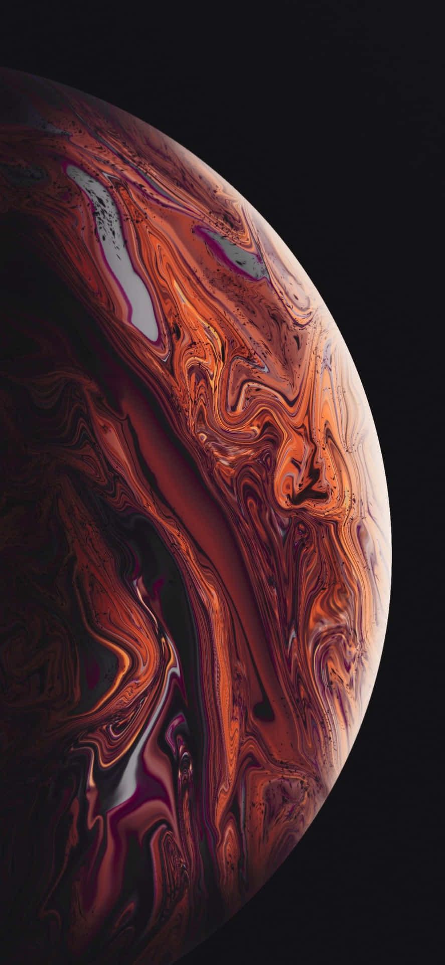887x1920 Apple iPhone XS Brown Planet Wallpaper