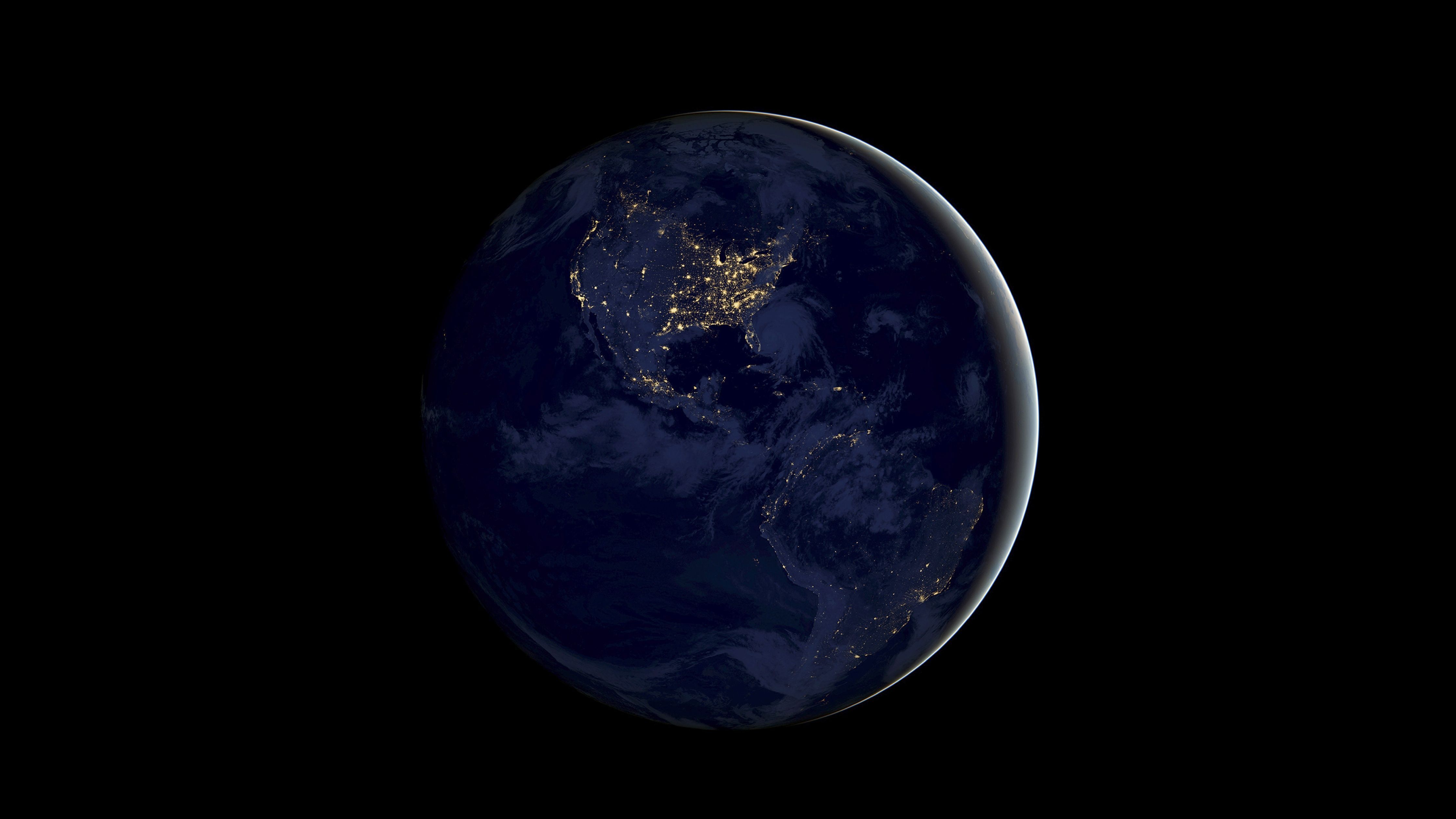 4480x2520 Earth Wallpaper 4K, Night, iOS Stock
