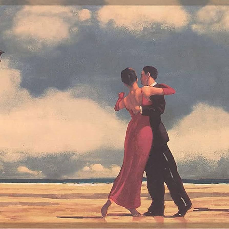 894x894 CONCORD WALLCOVERINGS ™ Wallpaper Border Vintage Pattern People Dancing on The Beach for Bedroom Living Room, Blue Beige Red, 15 Feet by 9.25 Inches FR5101B