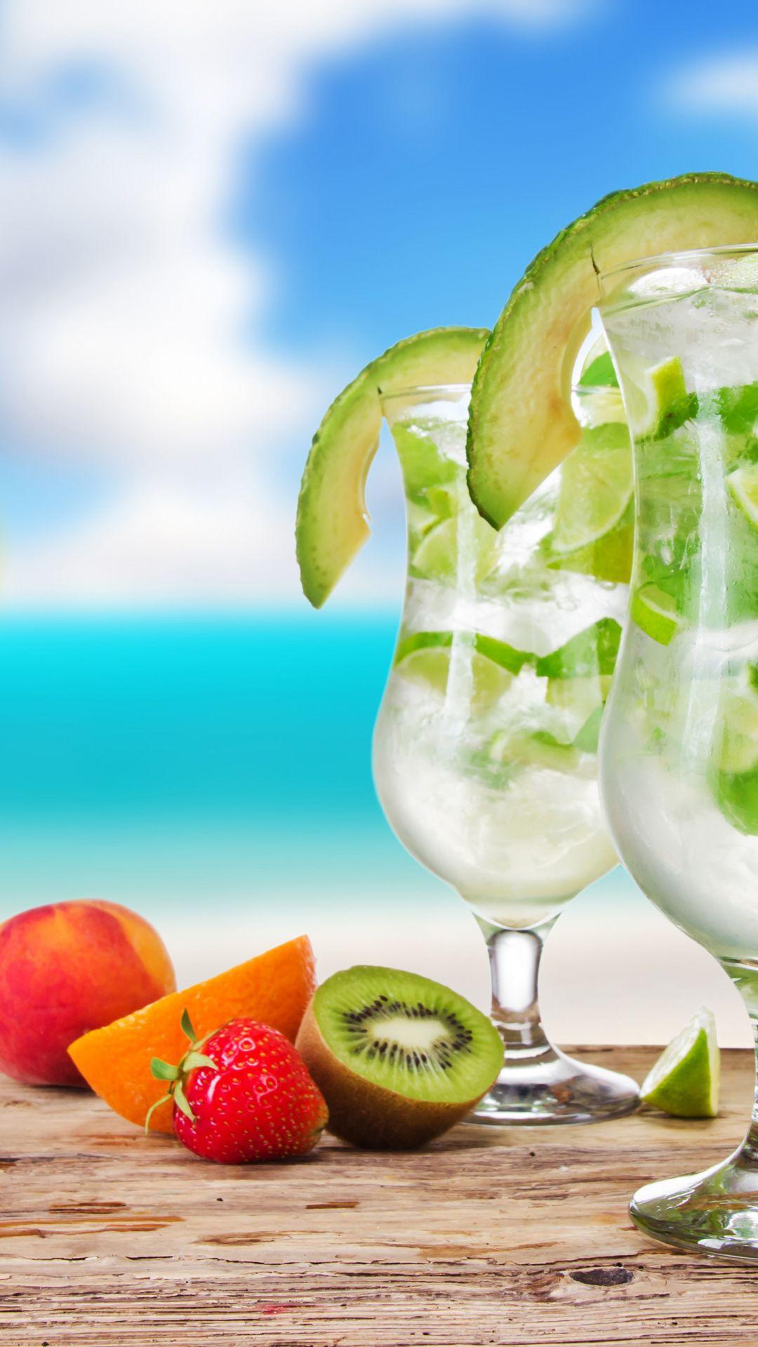 1080x1920 Lime Cocktails On The Beach Fresh Fruit Android Wallpaper free