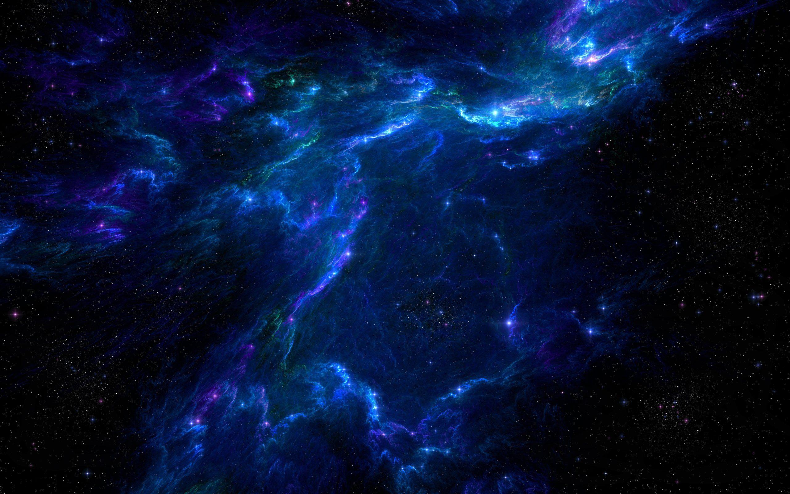 Aesthetic Dark Blue Galaxy Background