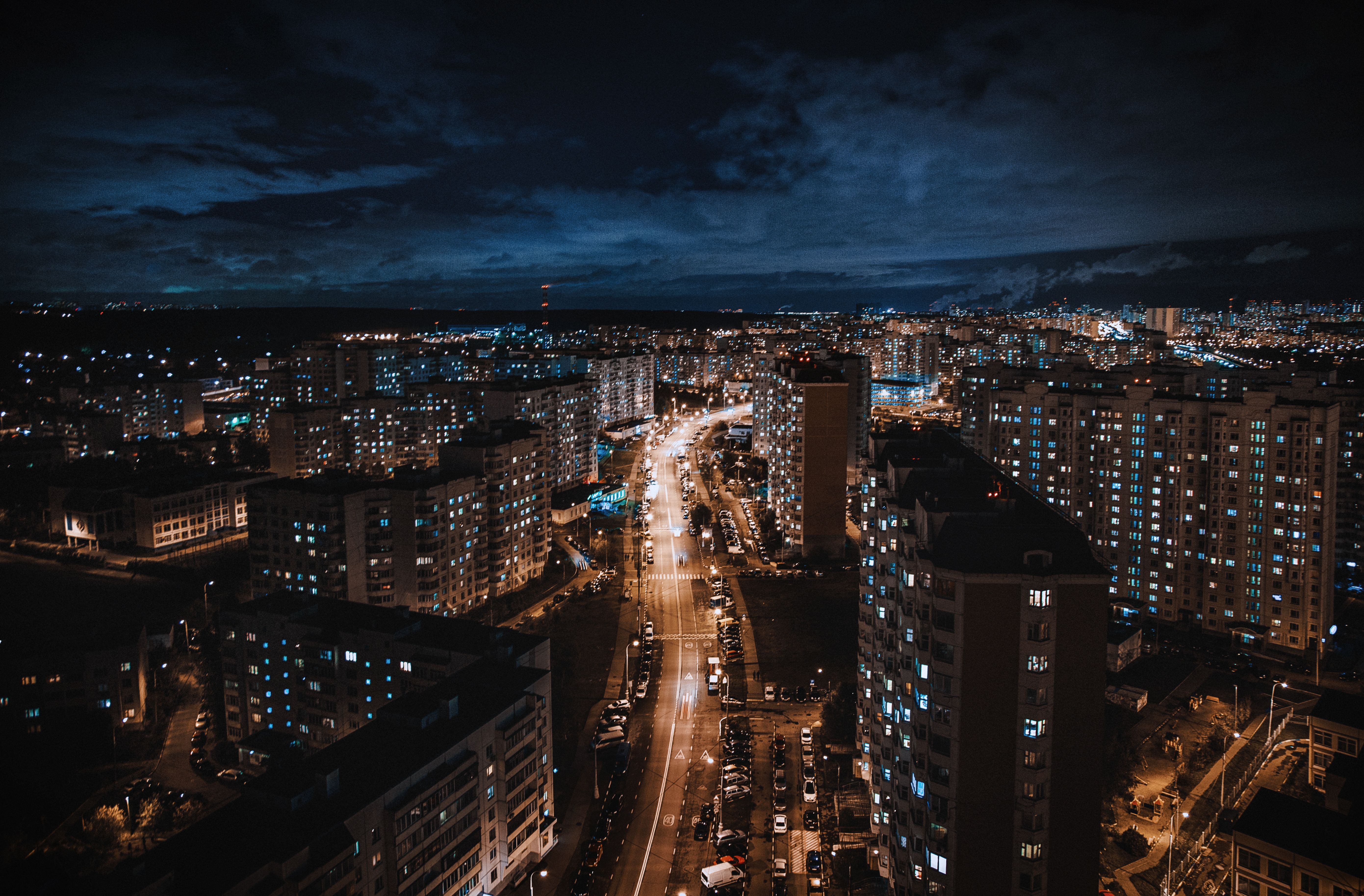 5562x3654 Wallpaper road, night, city, building