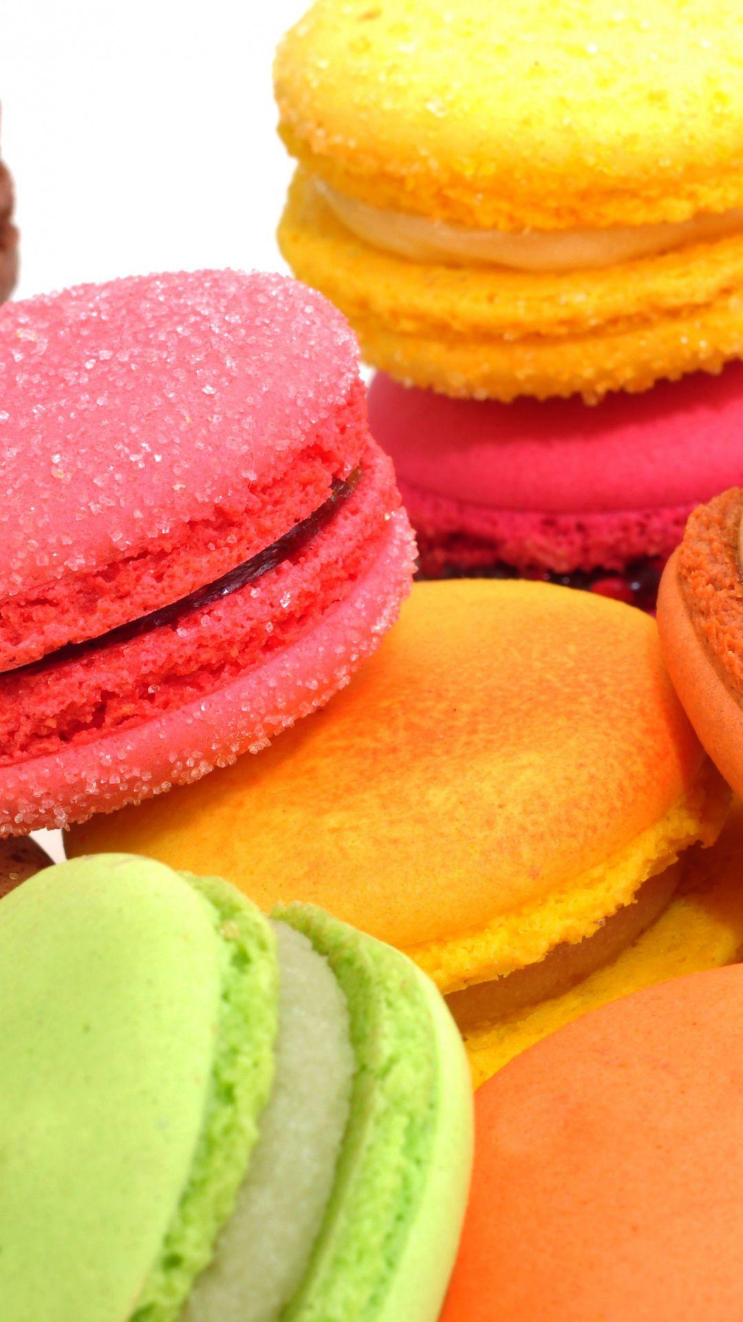 1080x1920 Colorful Macaroons Pink Yellow Flavors Android Wallpaper free download