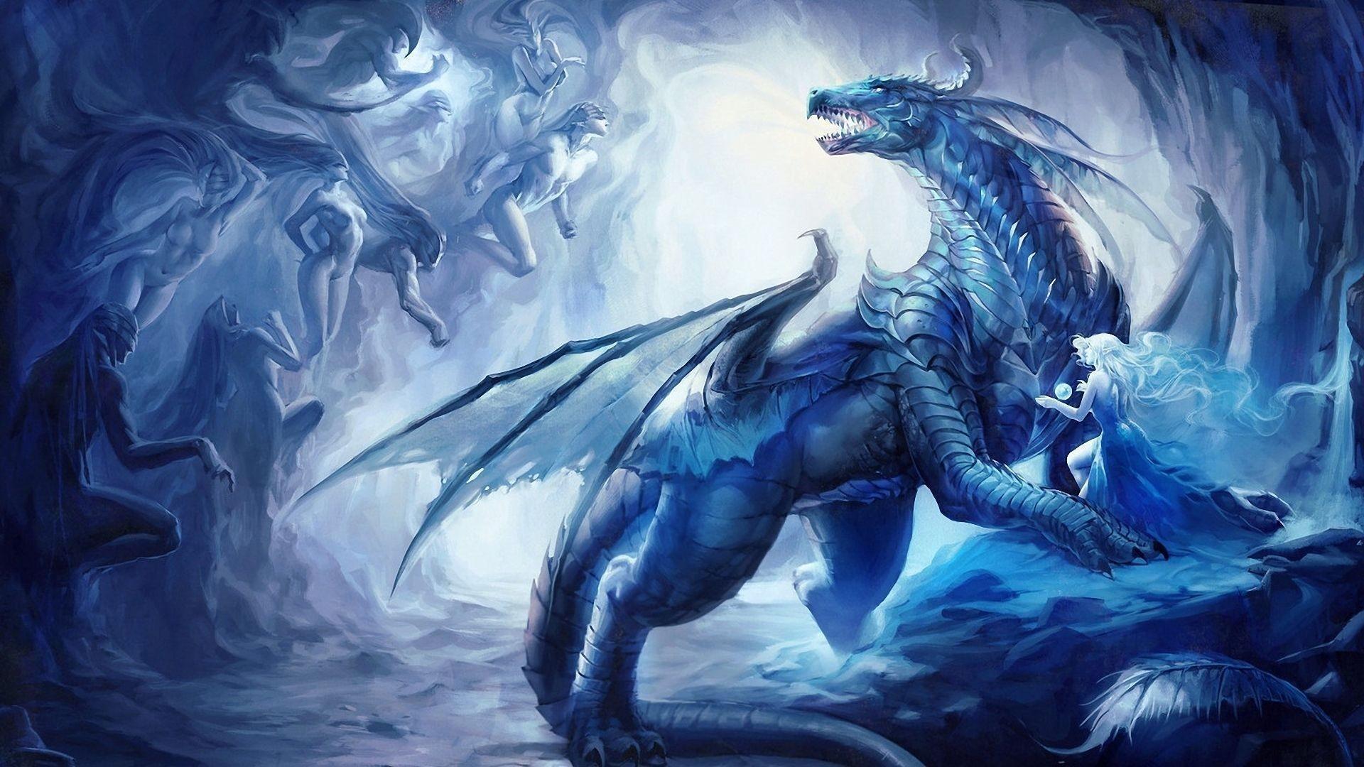 Lightning Blue Dragon Wallpaper