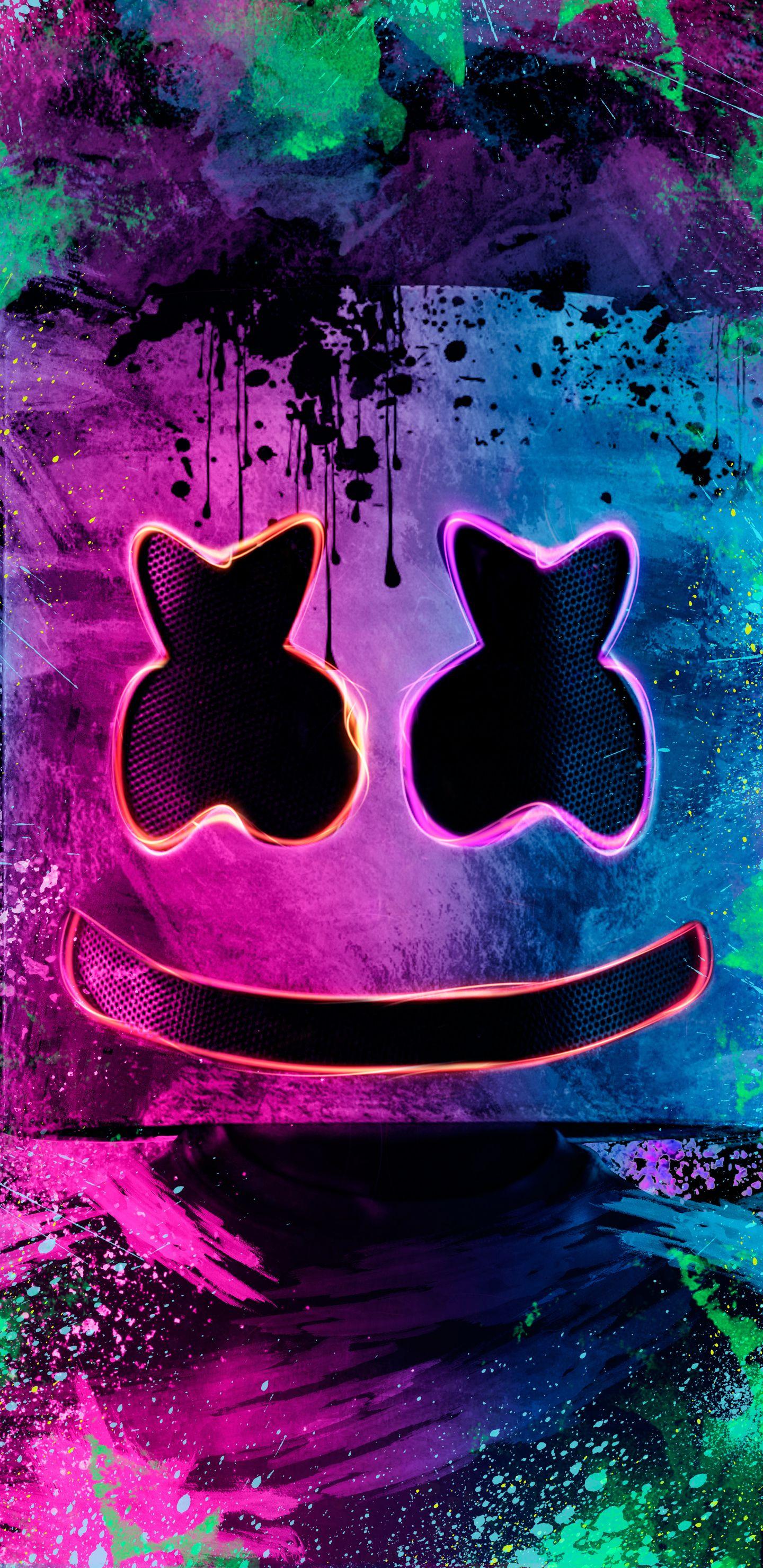1440x2960 Neon Marshmello Helmet Samsung Galaxy Note S9