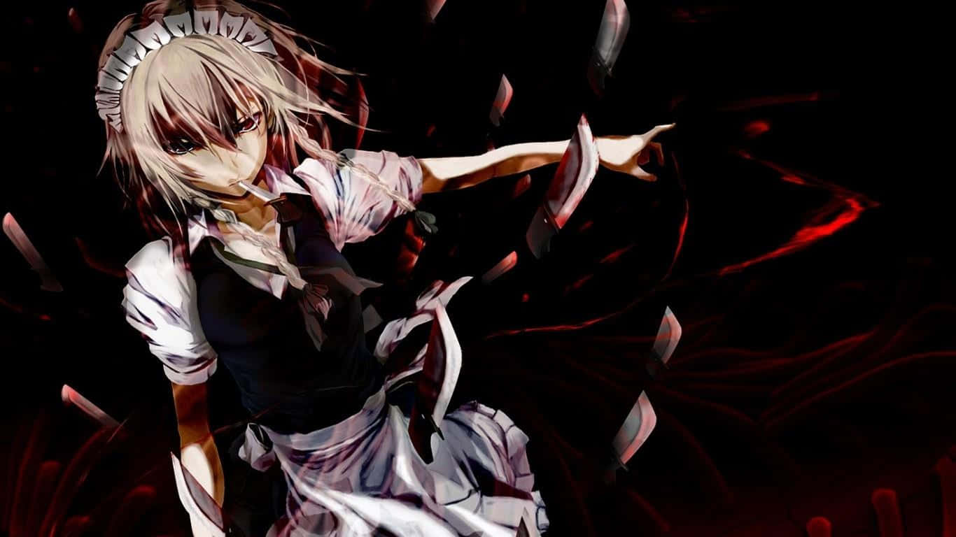 1366x768 Psycho Anime Girl Wallpaper