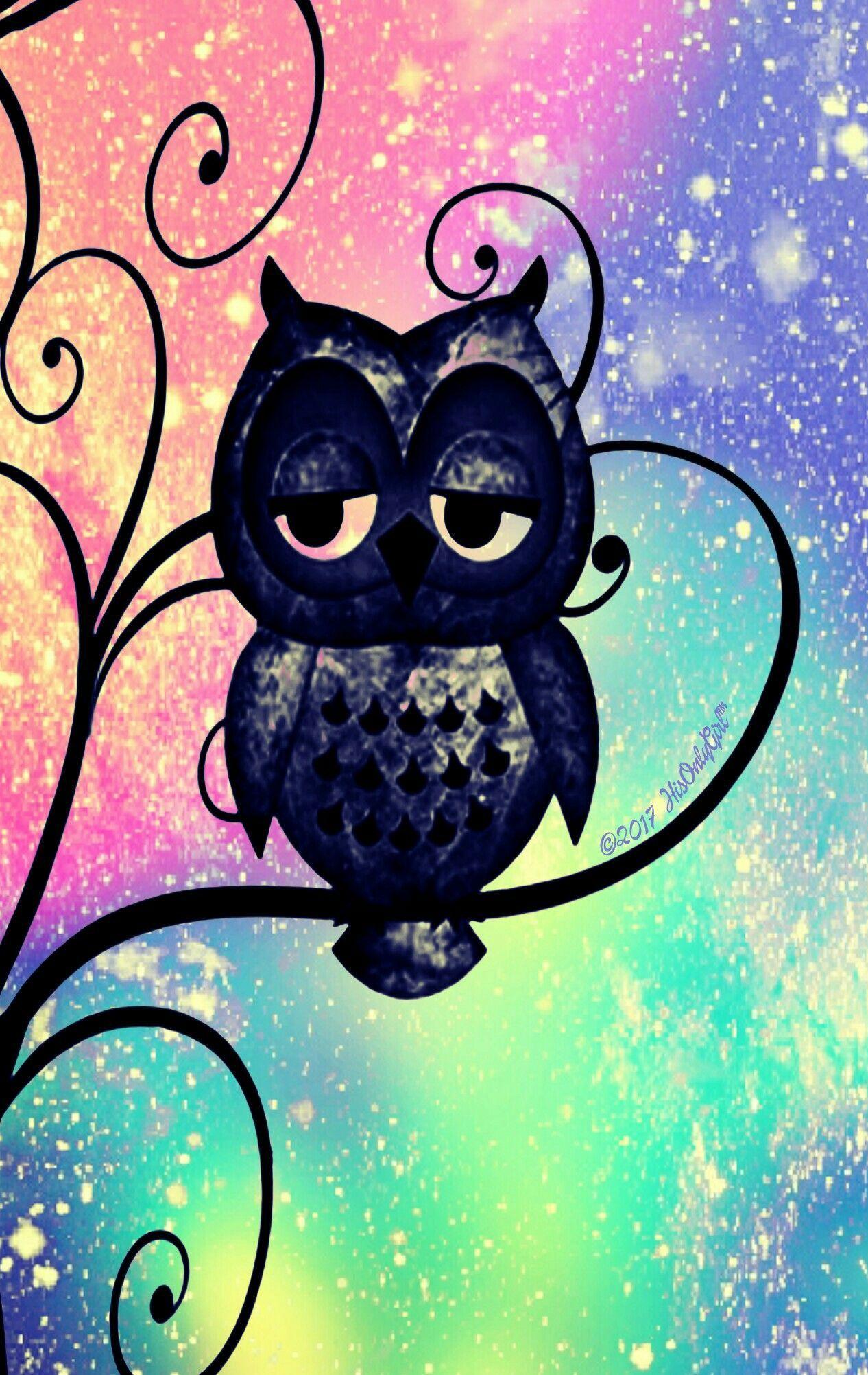 1266x2003 Rainbow Owl Galaxy IPhone Android Wallpaper I Created
