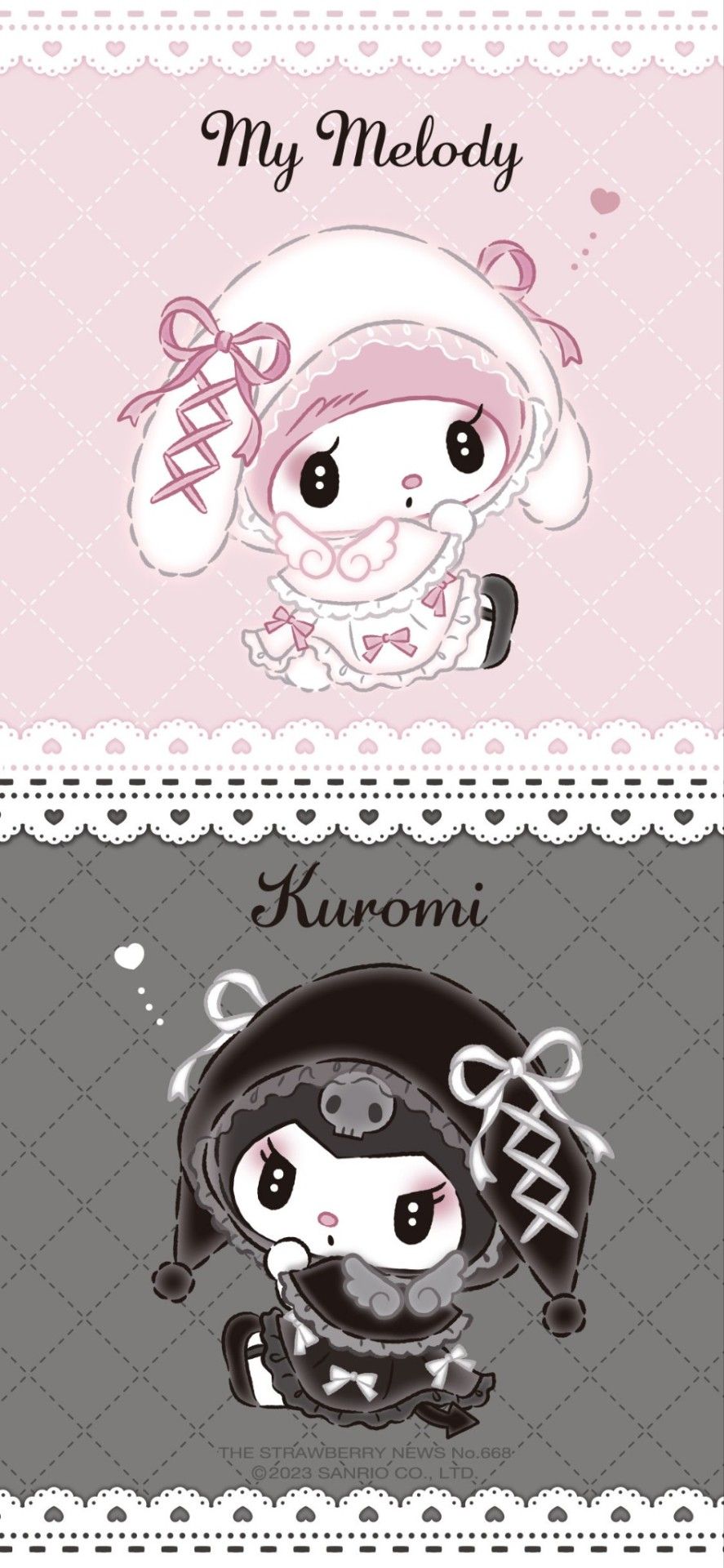 887x1920 MY MELODY X KUROMI WALLPAPERS