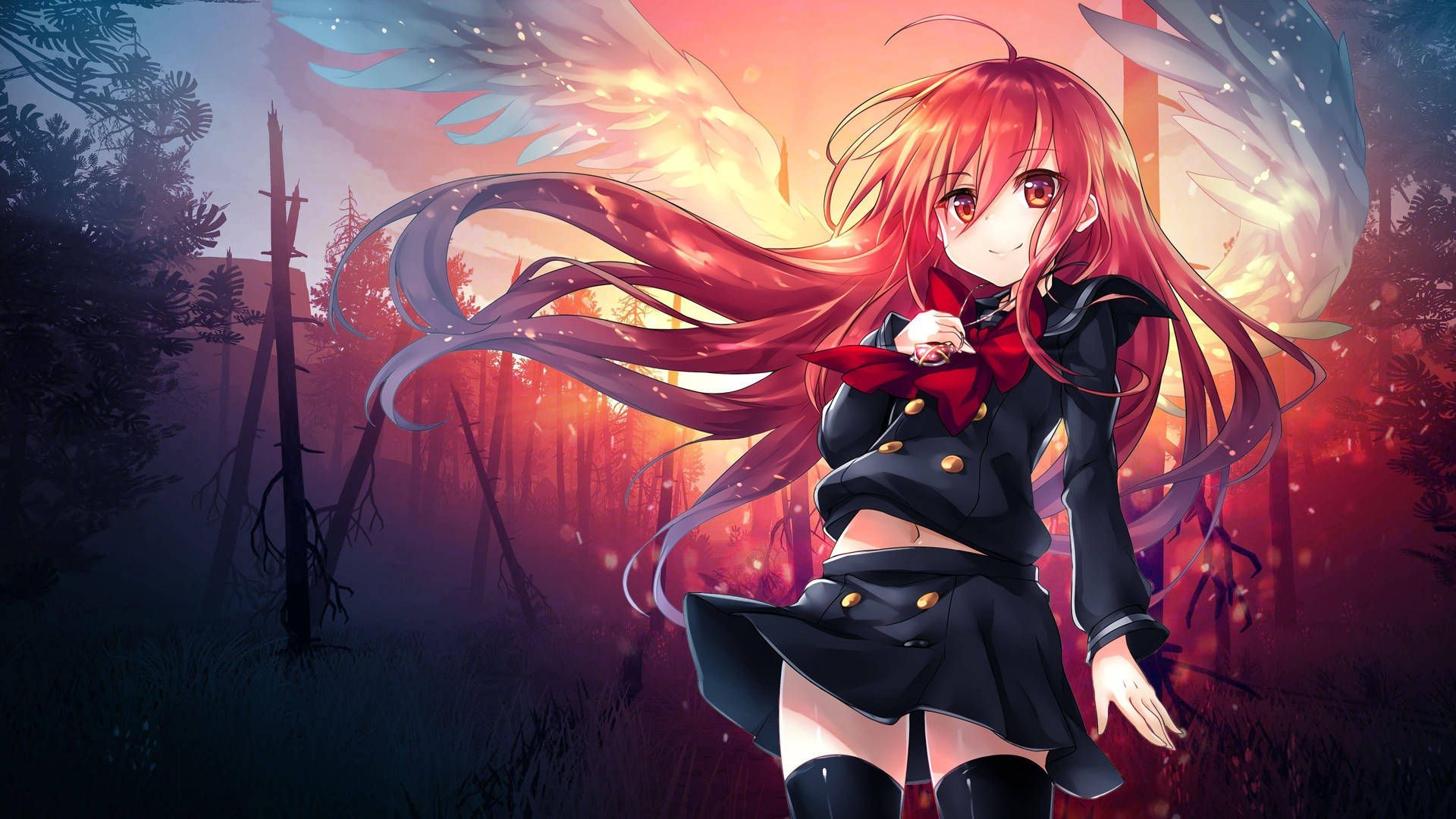 1920x1080 Download Red Anime Angel Wings Wallpaper