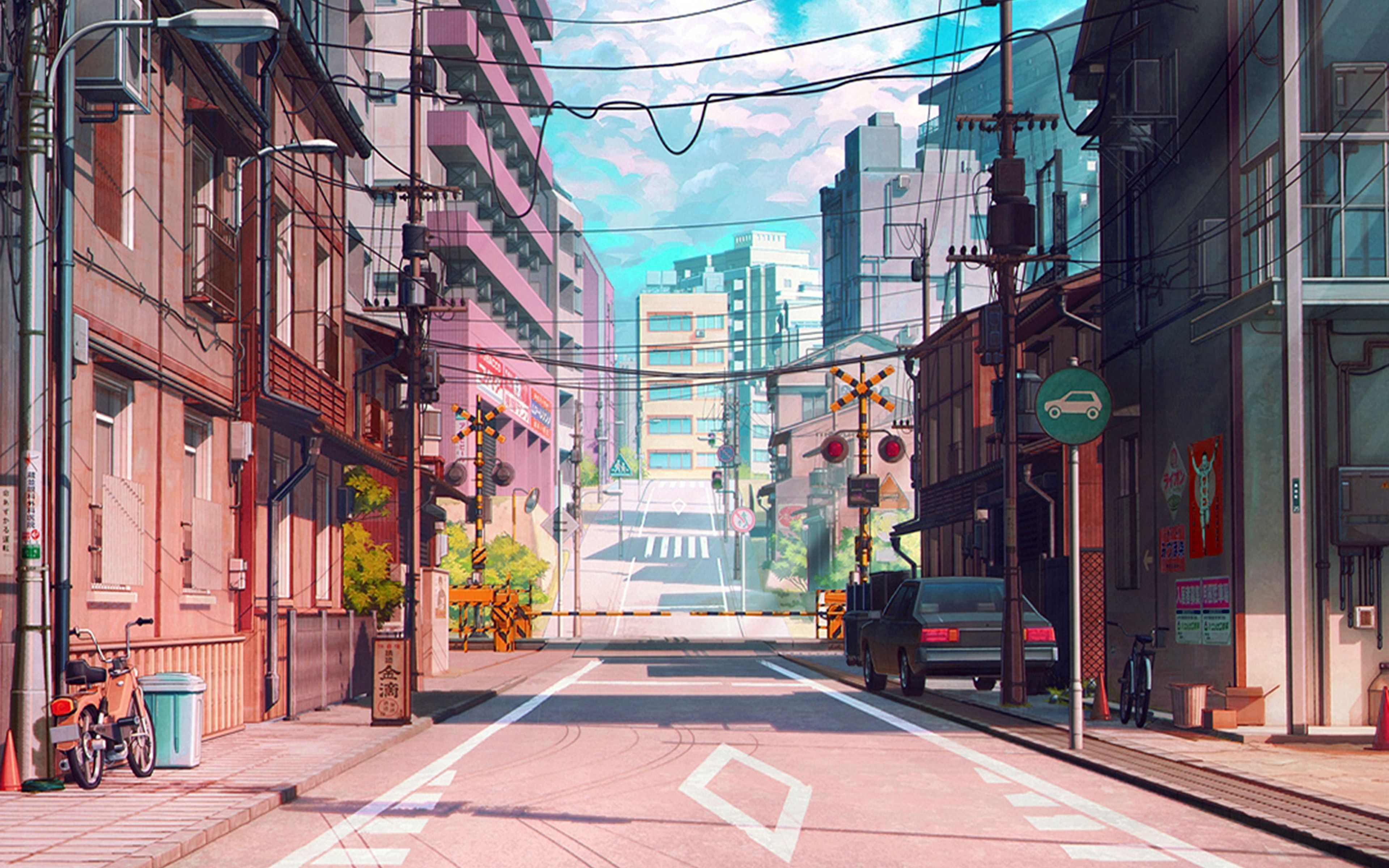 3840x2400 Art Anime Japan Street Cute