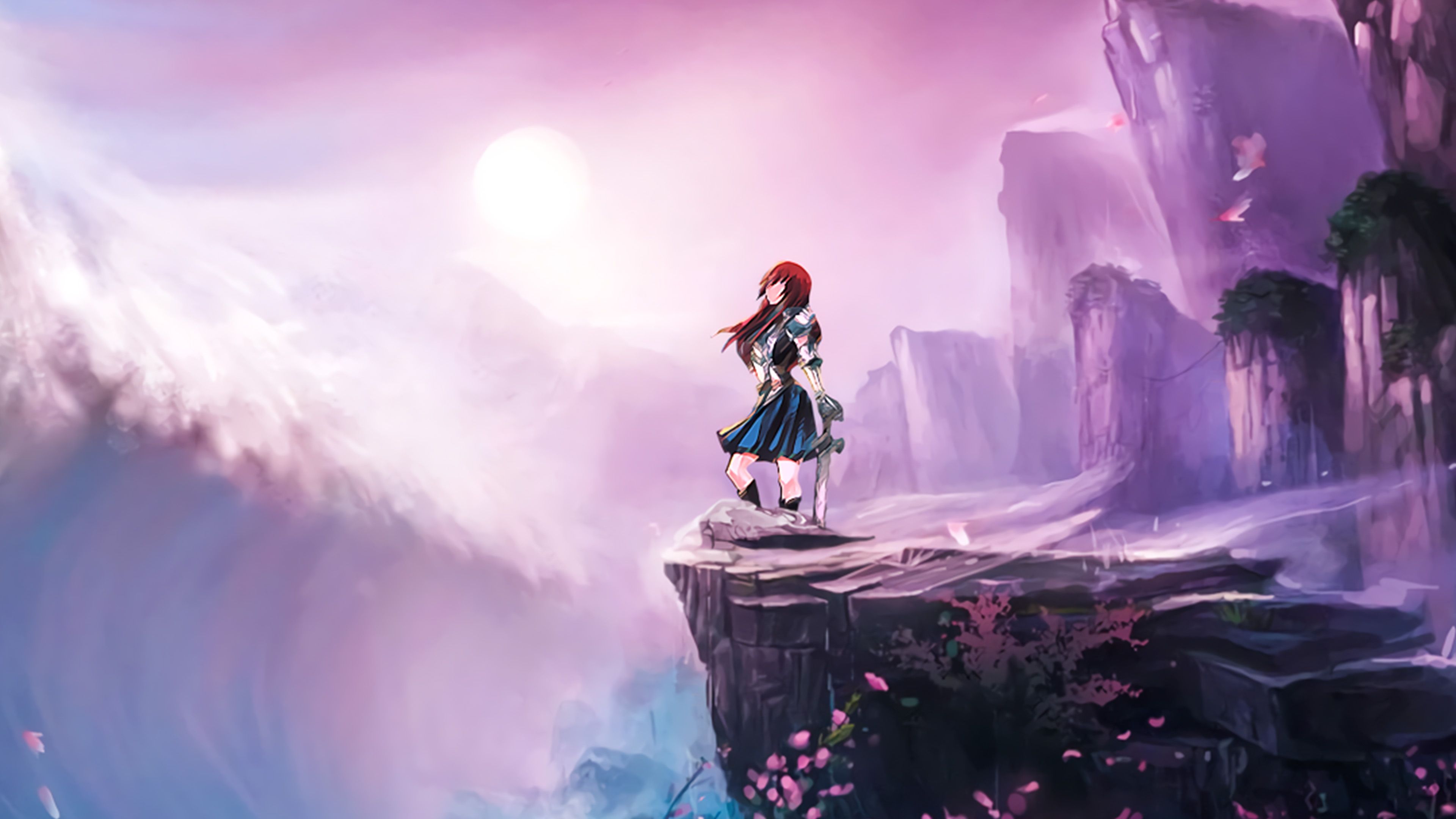 3840x2160 Anime Girl Spring Japan Art