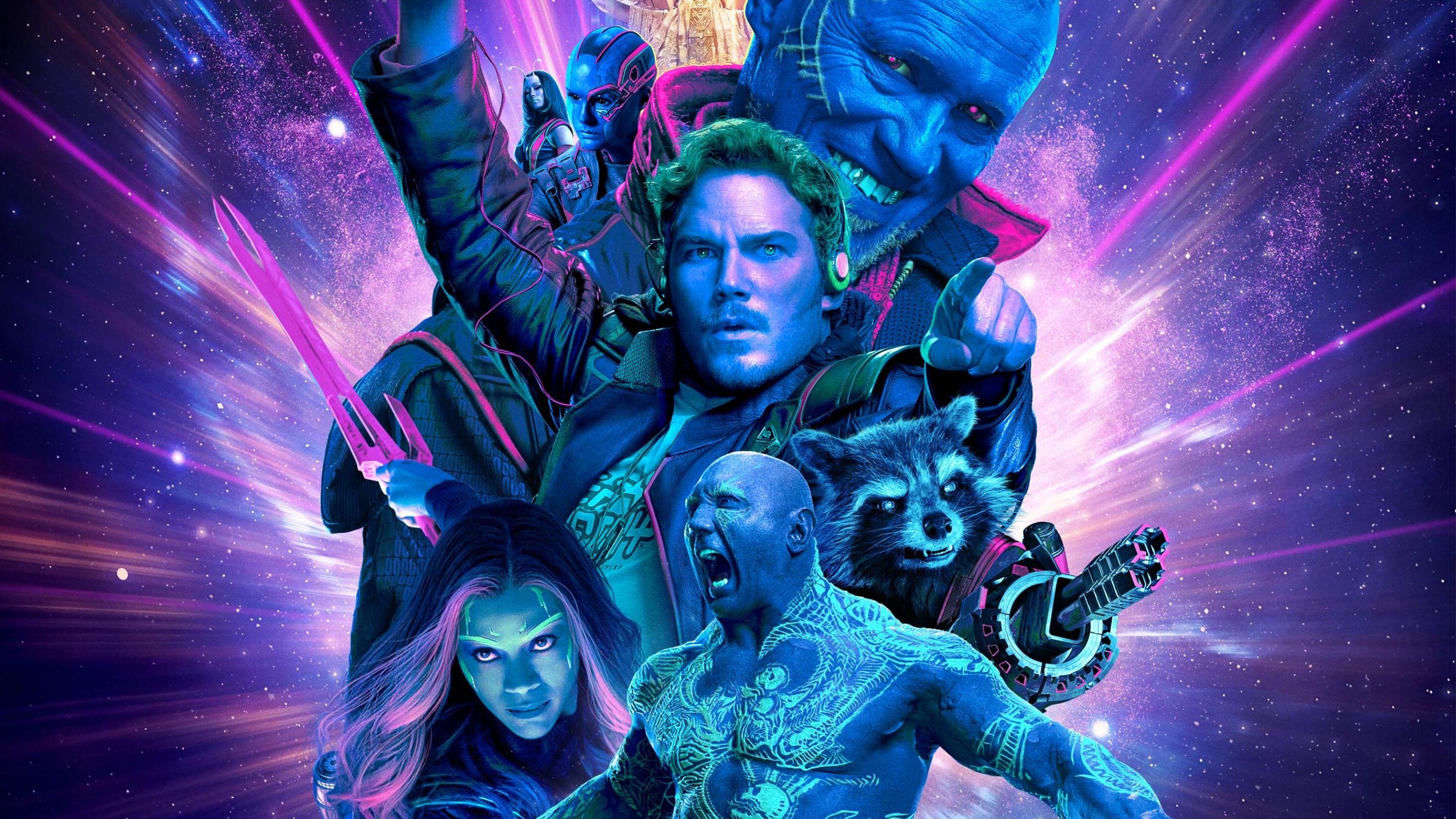 3840x2160 Guardians Of The Galaxy Vol 2 Neon 4K Wallpaper