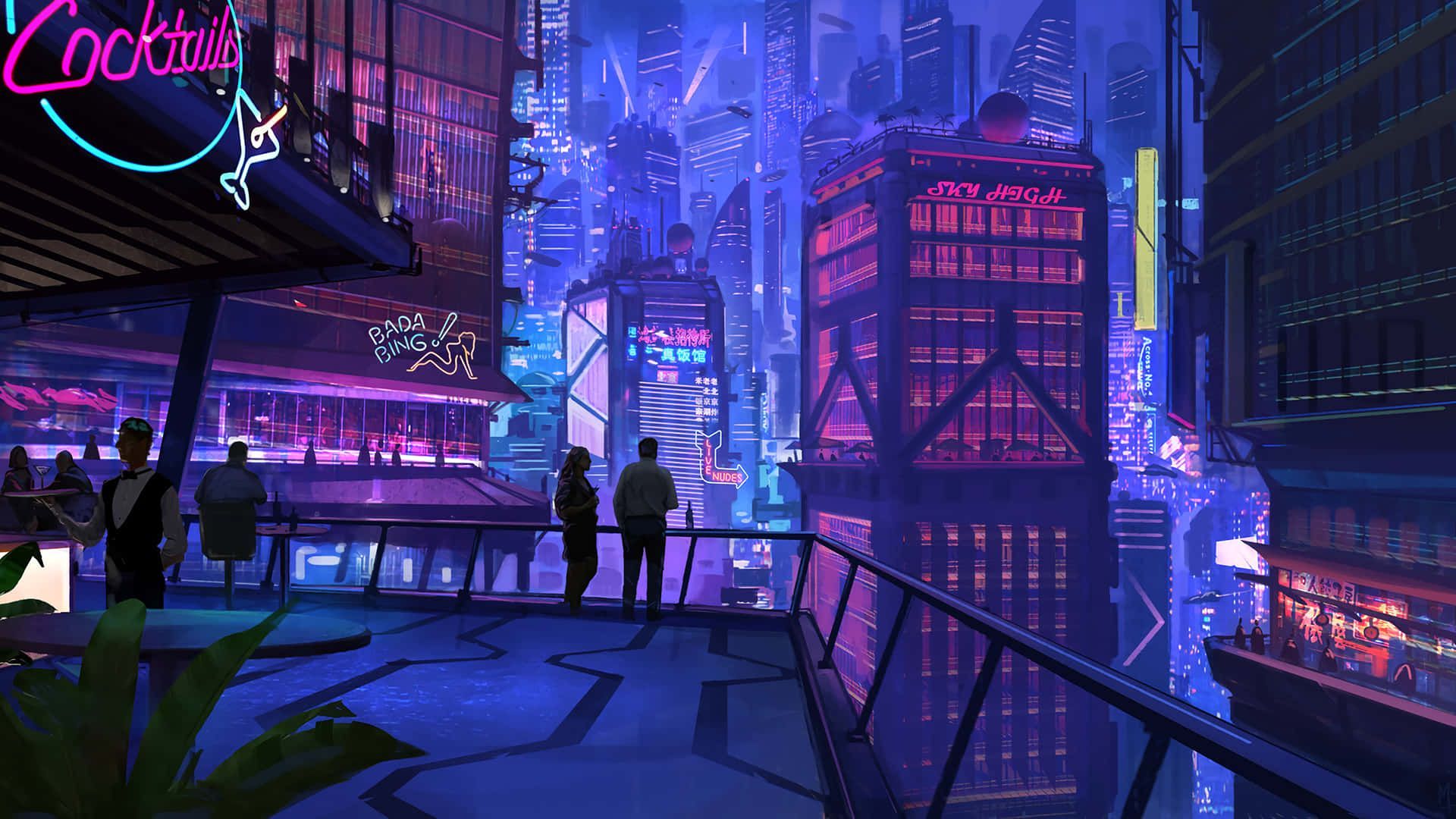 1920x1080 Cyberpunk Background. Wallpaper