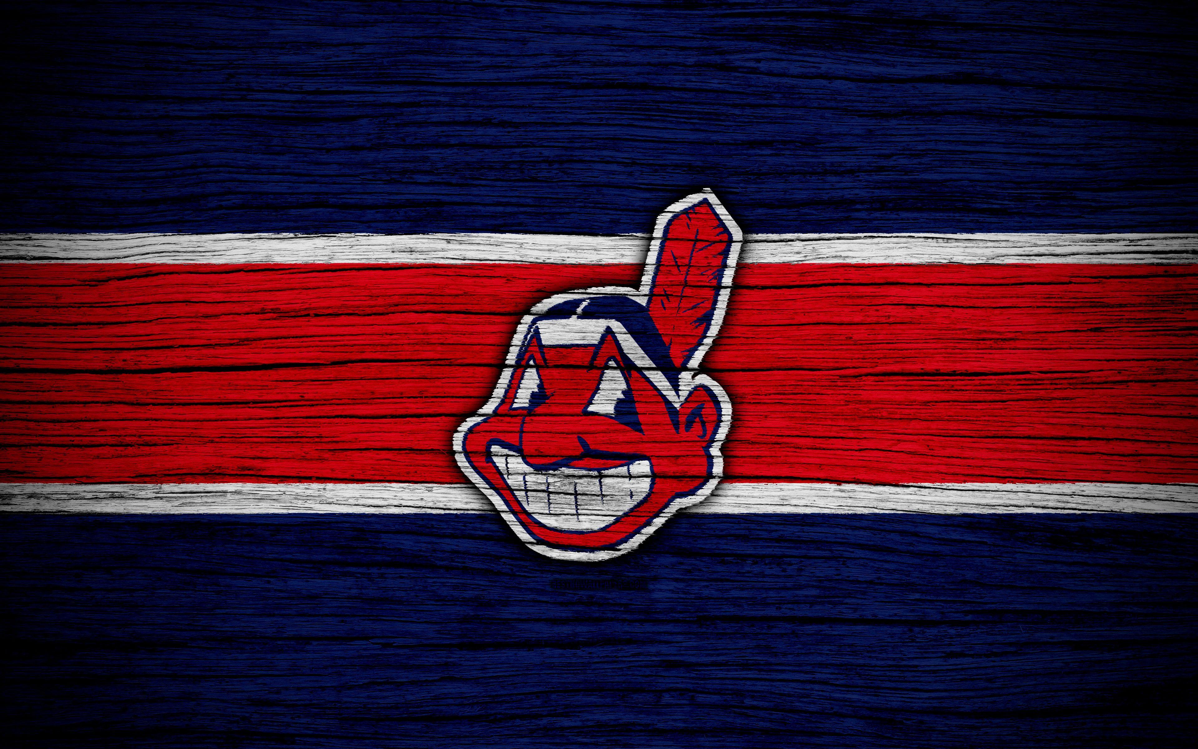 3840x2400 Download wallpaper Cleveland Indians, 4k, MLB, baseball