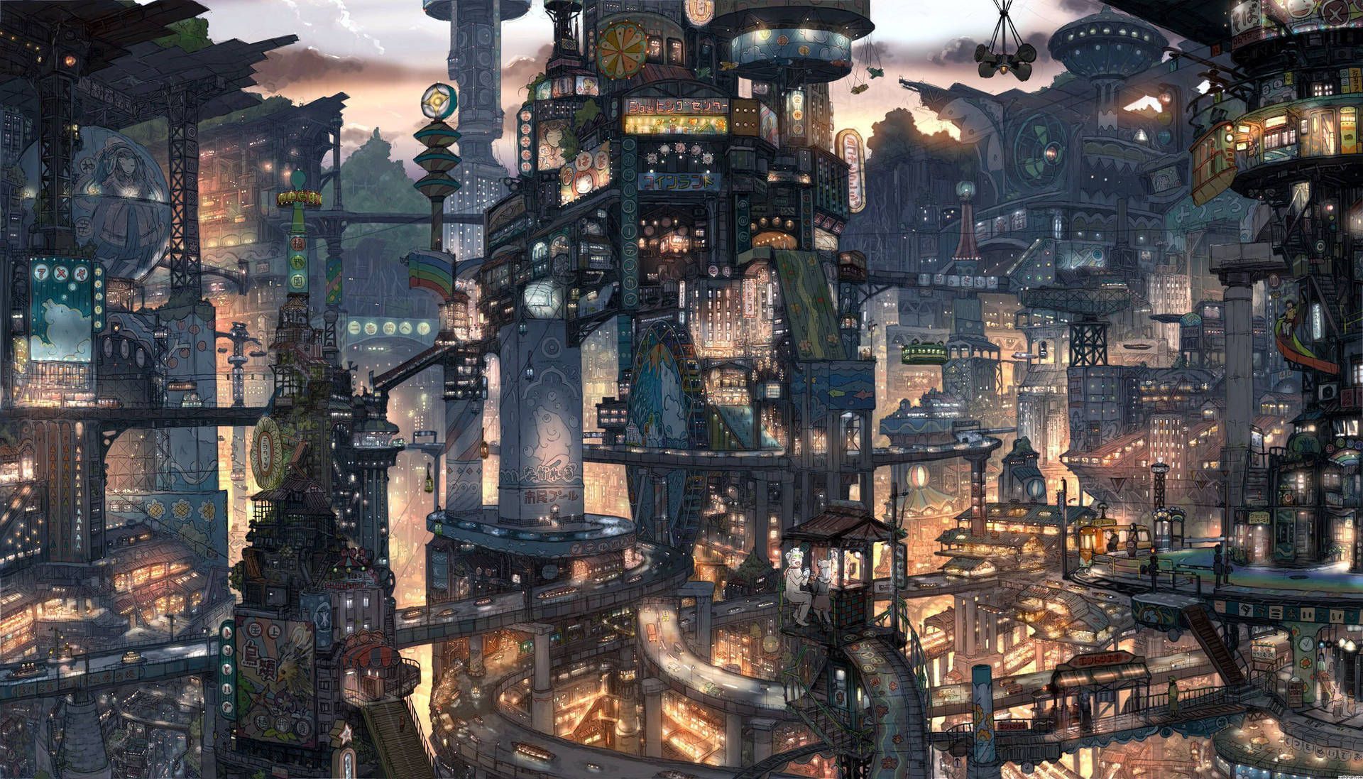 1920x1097 Download Cyberpunk City Wallpaper