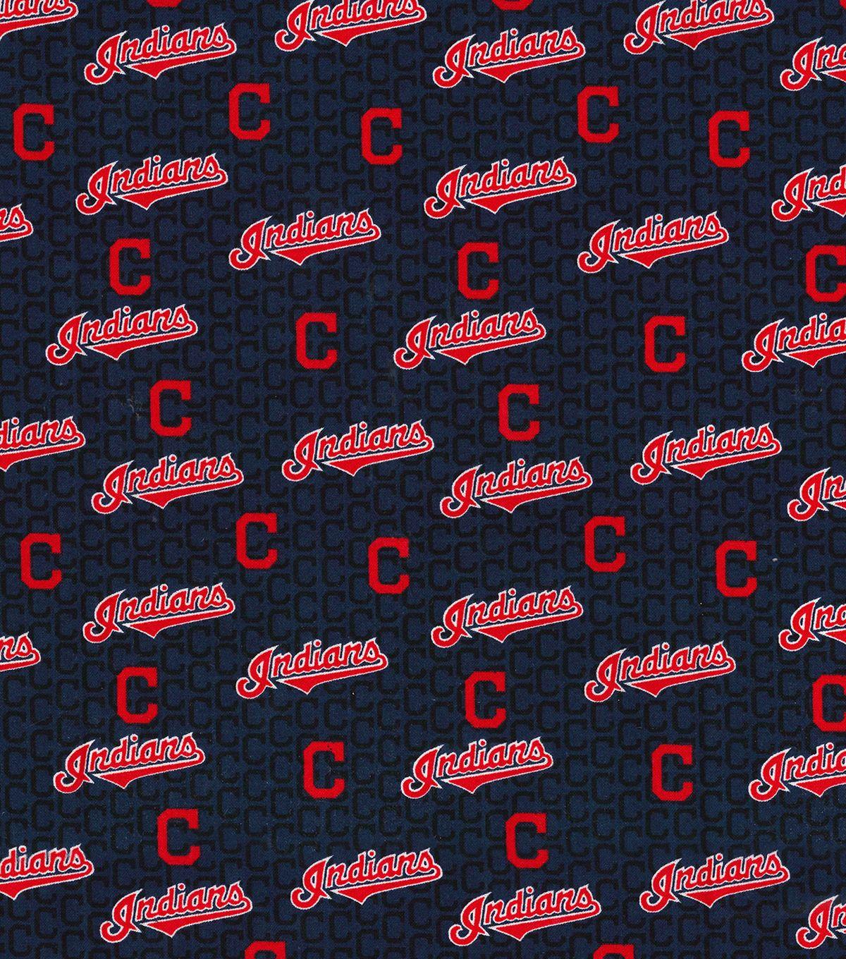 1200x1360 Cleveland Indians Cotton Fabric -Mini Print