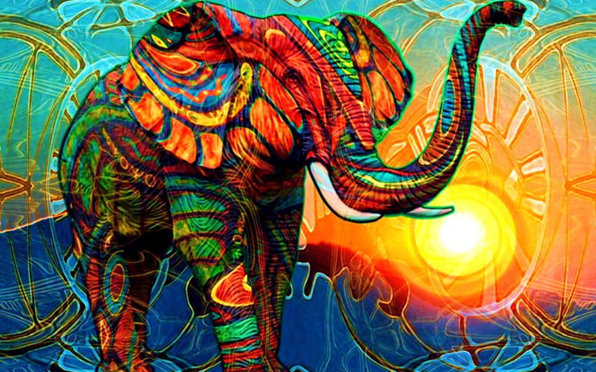 Colorful Elephant Art Wallpapers - Top Free Colorful Elephant Art  Backgrounds - WallpaperAccess
