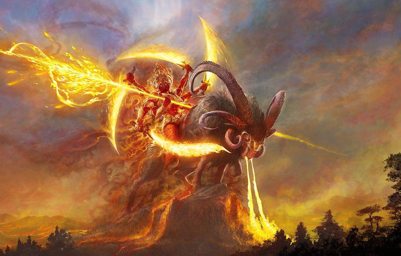 1332x850 Wallpaper Lord Agni, Indian God of fire, Mukesh Singh