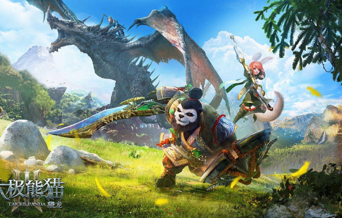 1332x850 Wallpaper the game, art, the plot, Panda, heroes