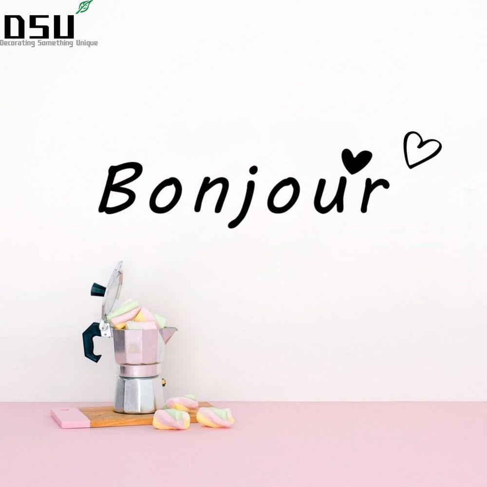 1000x1000 US $2.02 38% OFF. 3D Hot Sale French Bonjour Quote Wall Stickers Cute Love Heart Art Vinyl Wall Decals For Living Room Bedroom Wallpaper In Wallpaper