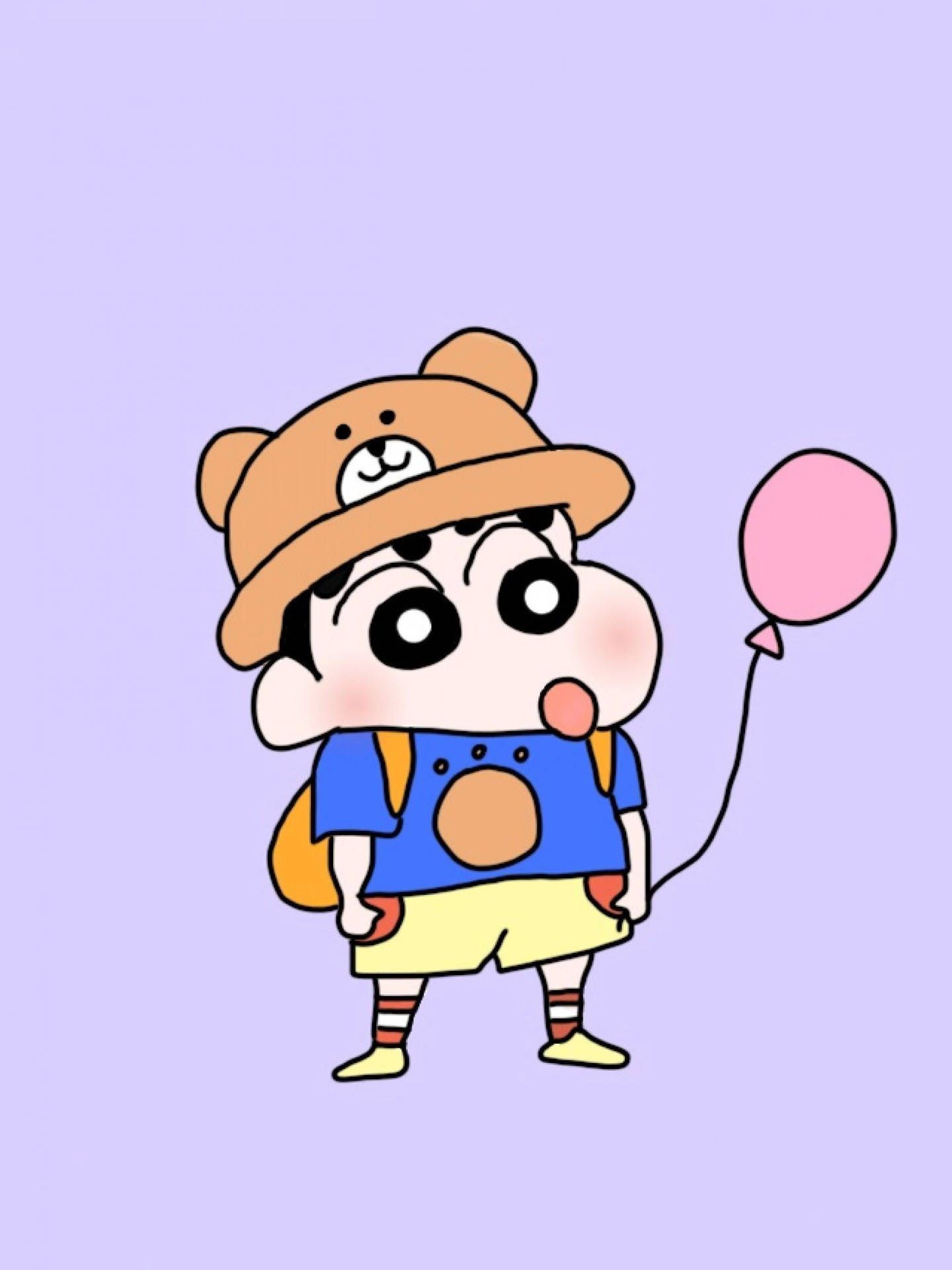 1440x1920 Download Bear Hat Cute Shinchan Aesthetic Wallpaper